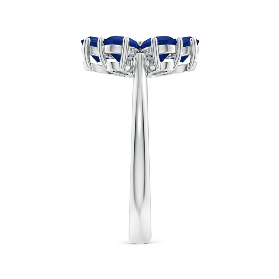 Nature Inspired Blue Sapphire & Diamond Flower Ring | Angara