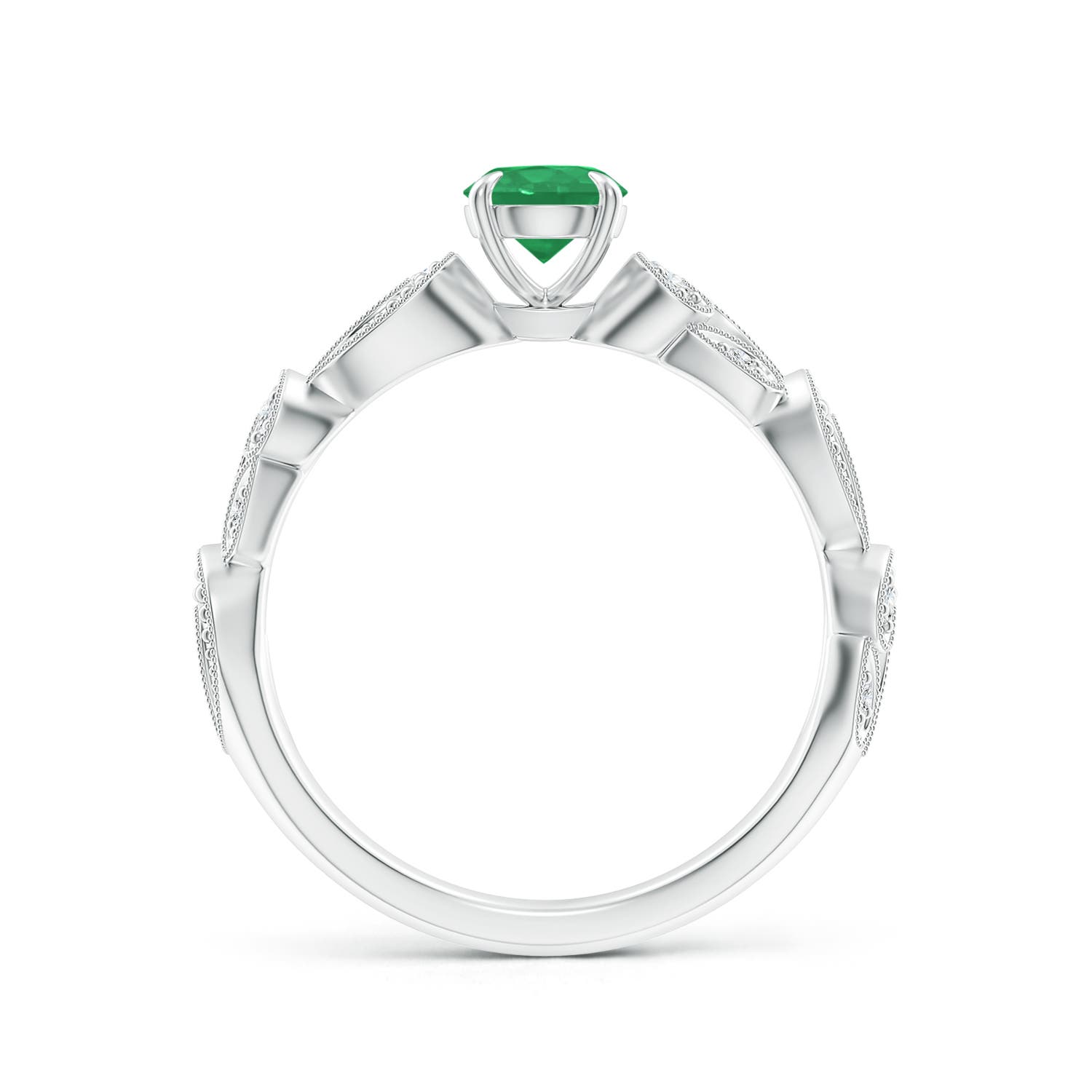 A - Emerald / 0.56 CT / 14 KT White Gold