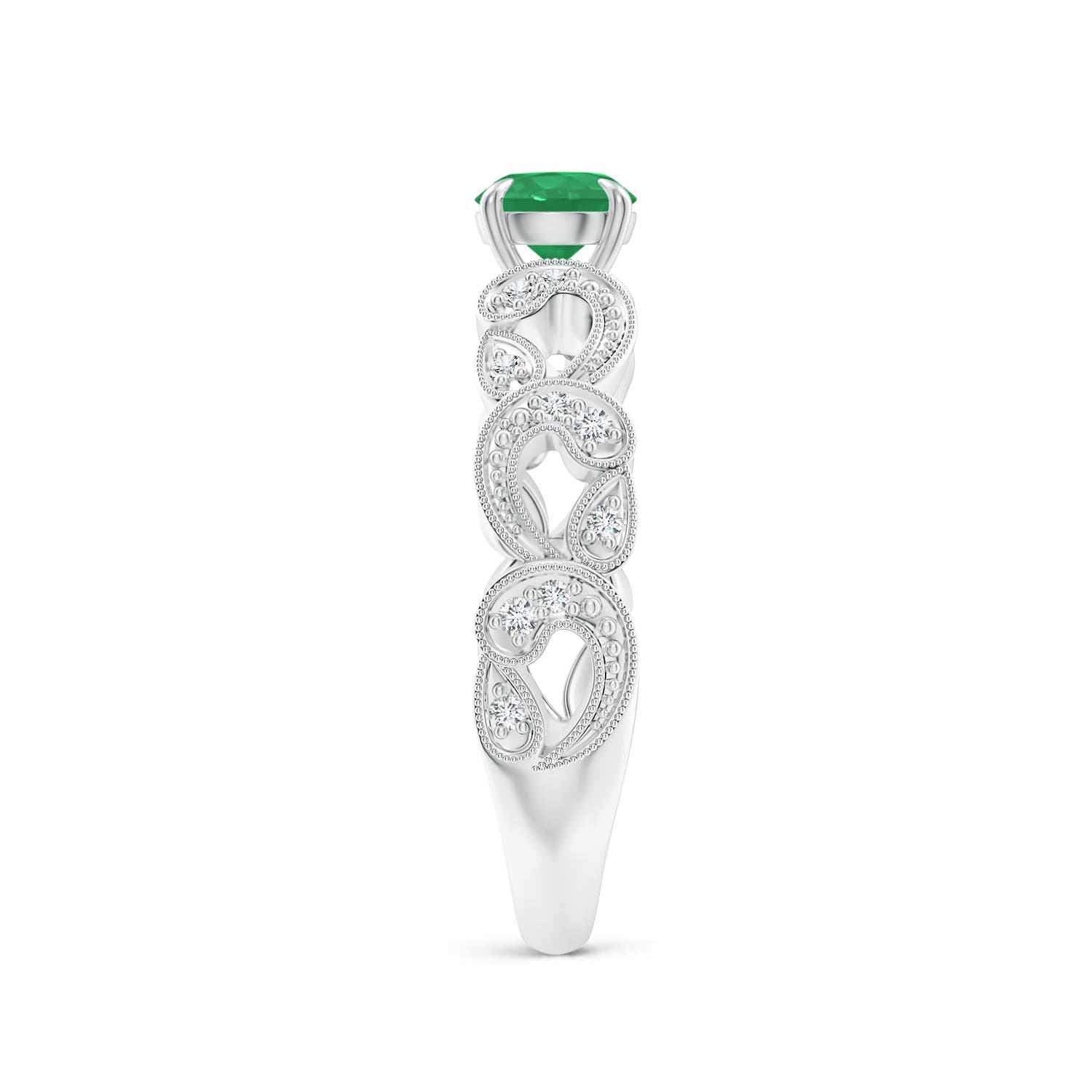 A - Emerald / 0.56 CT / 14 KT White Gold