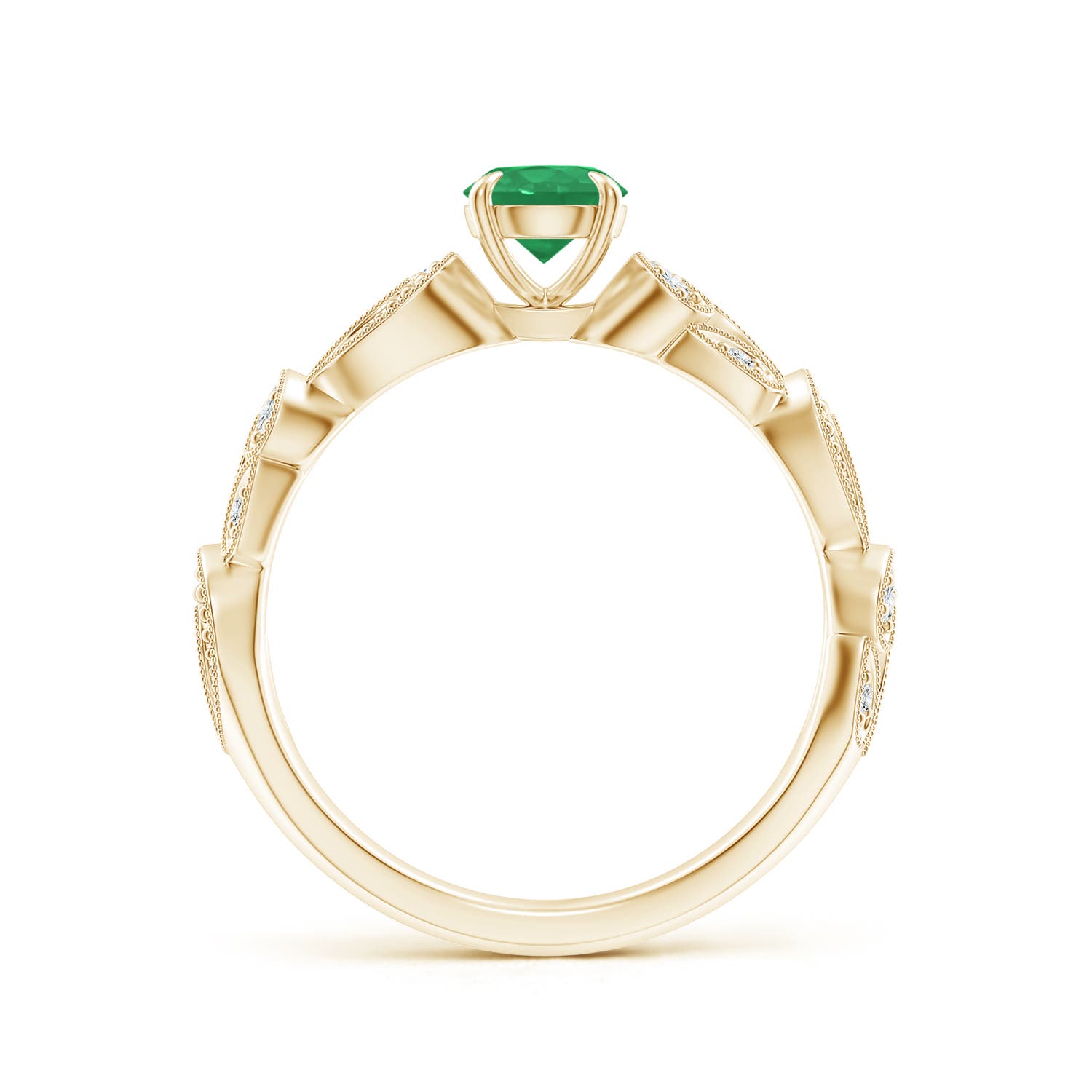 A - Emerald / 0.56 CT / 14 KT Yellow Gold