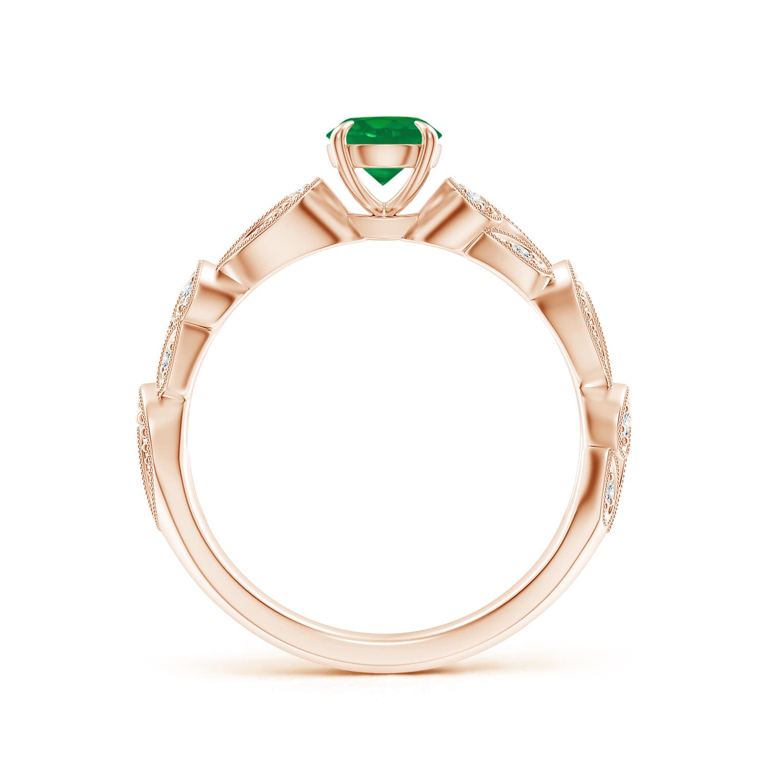 AA - Emerald / 0.56 CT / 14 KT Rose Gold