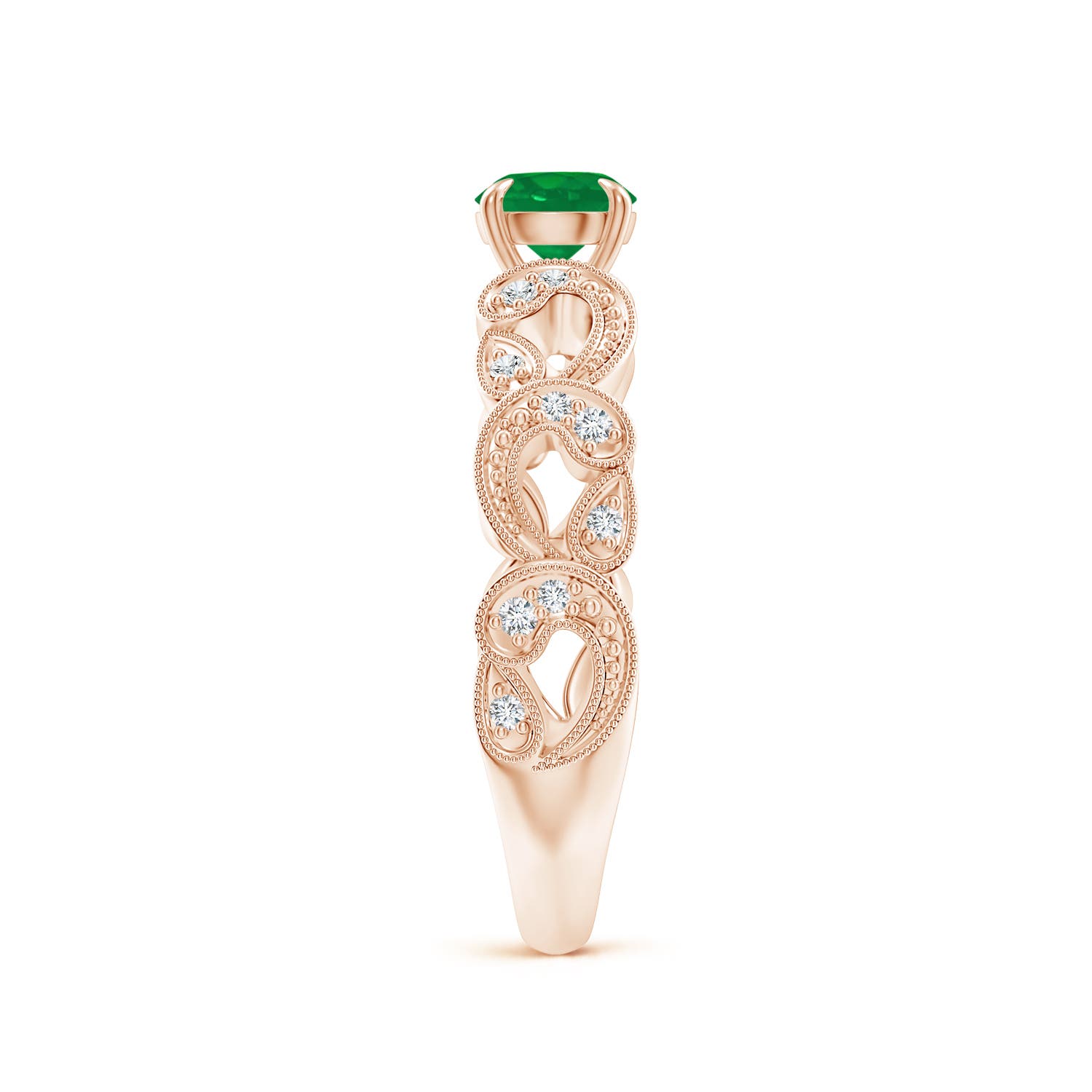 AA - Emerald / 0.56 CT / 14 KT Rose Gold