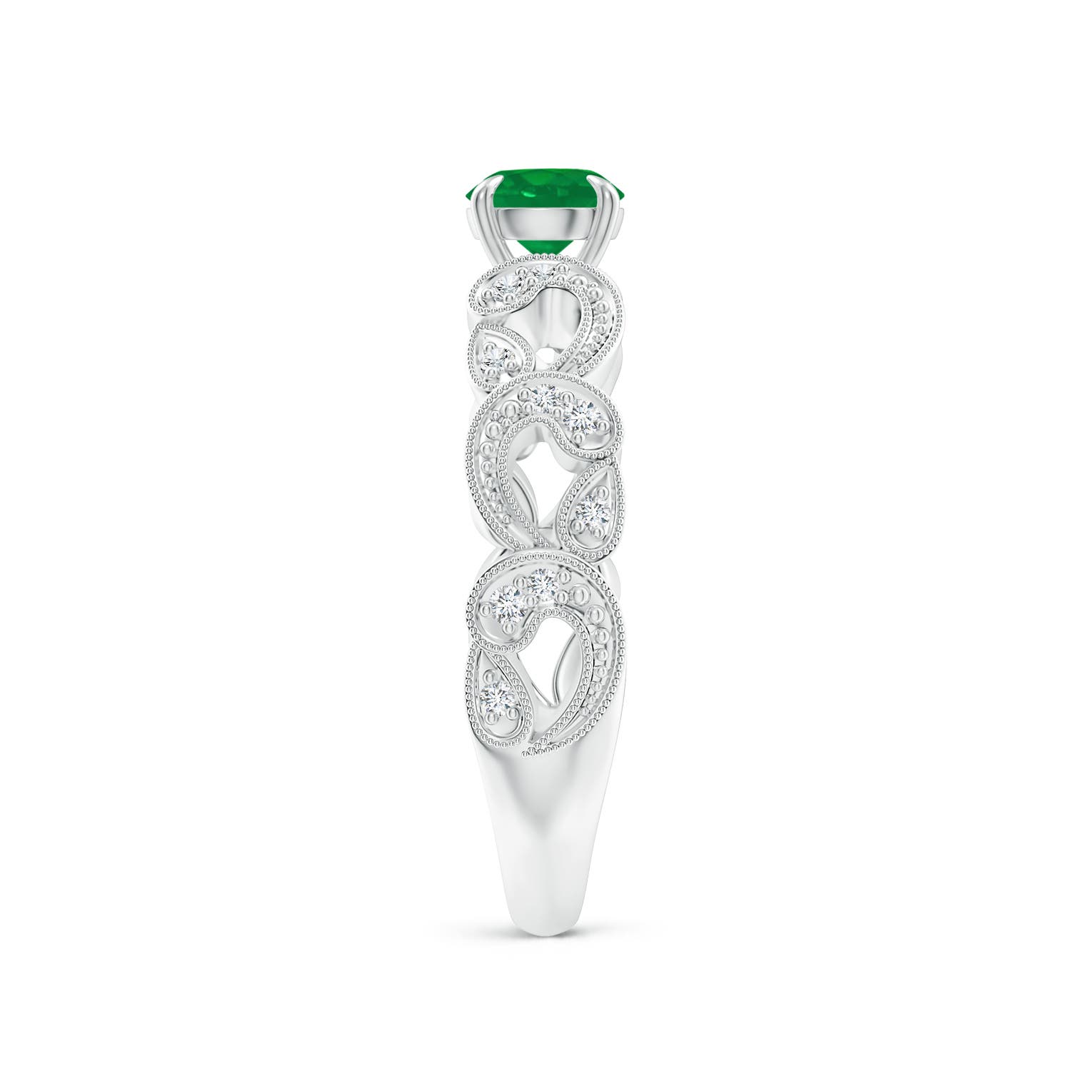 AA - Emerald / 0.56 CT / 14 KT White Gold