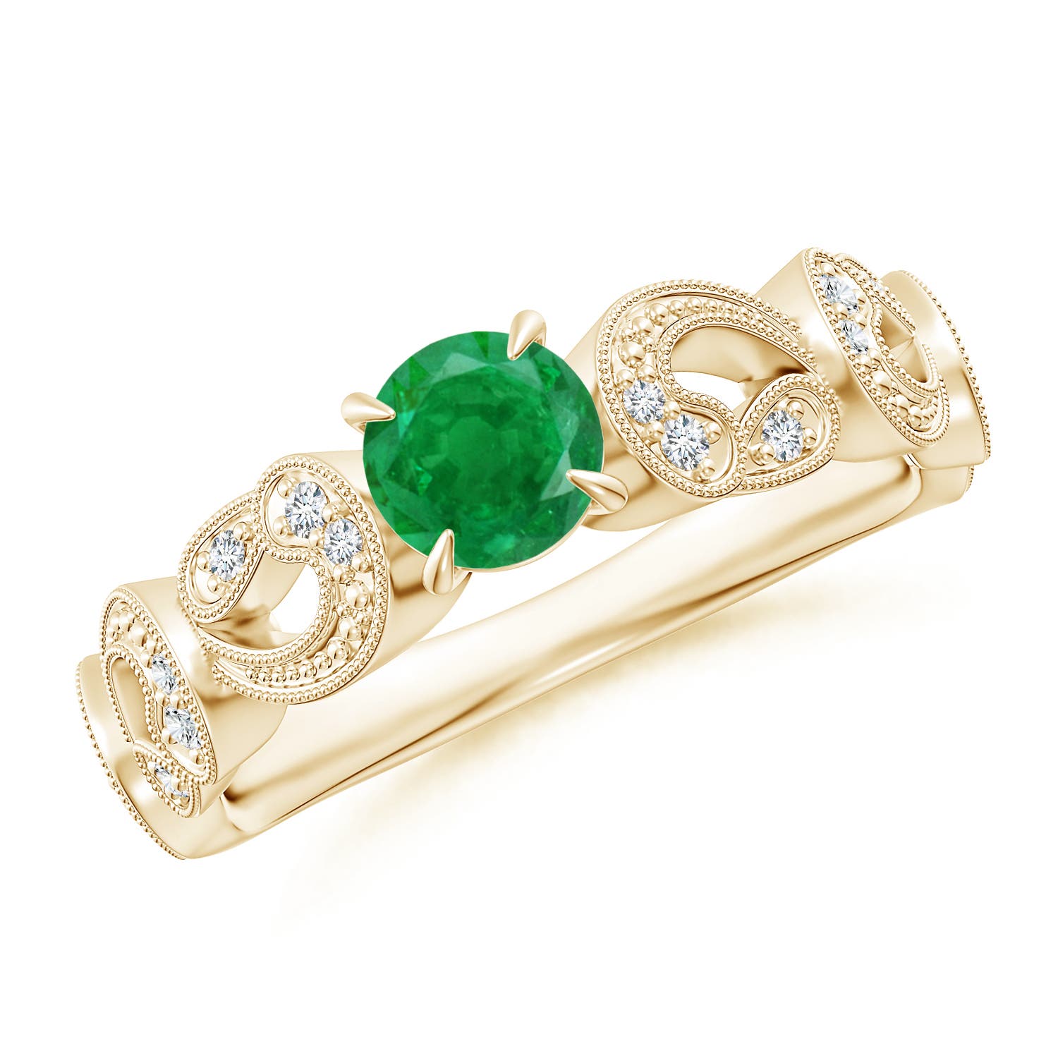 AA - Emerald / 0.56 CT / 14 KT Yellow Gold