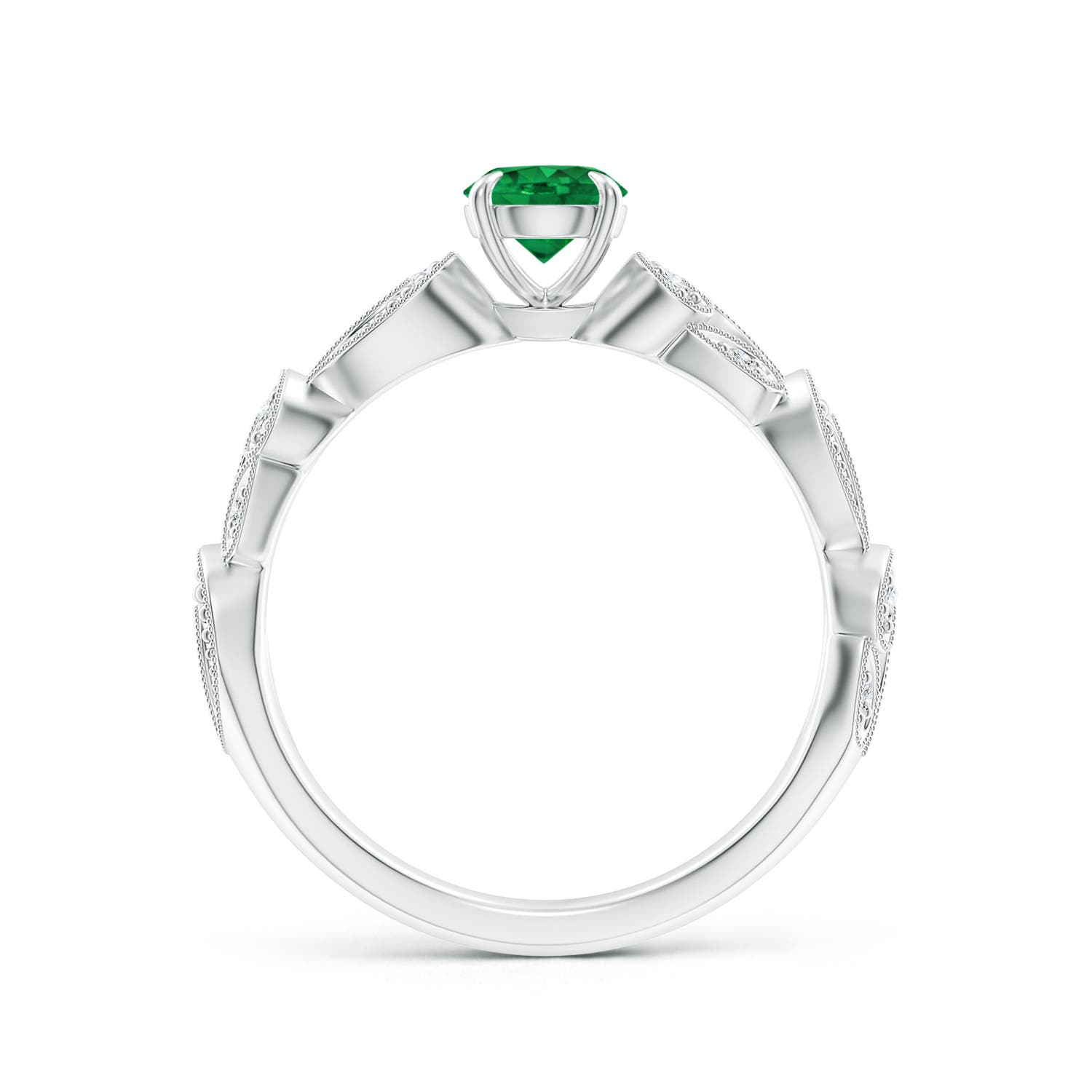 AAA - Emerald / 0.56 CT / 14 KT White Gold