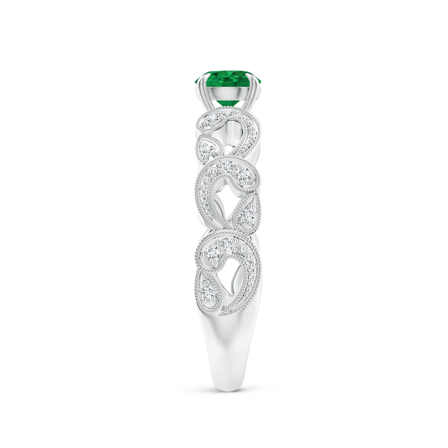 AAA - Emerald / 0.56 CT / 14 KT White Gold