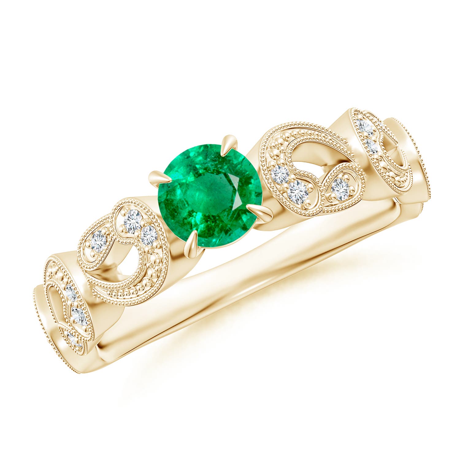 AAA - Emerald / 0.56 CT / 14 KT Yellow Gold