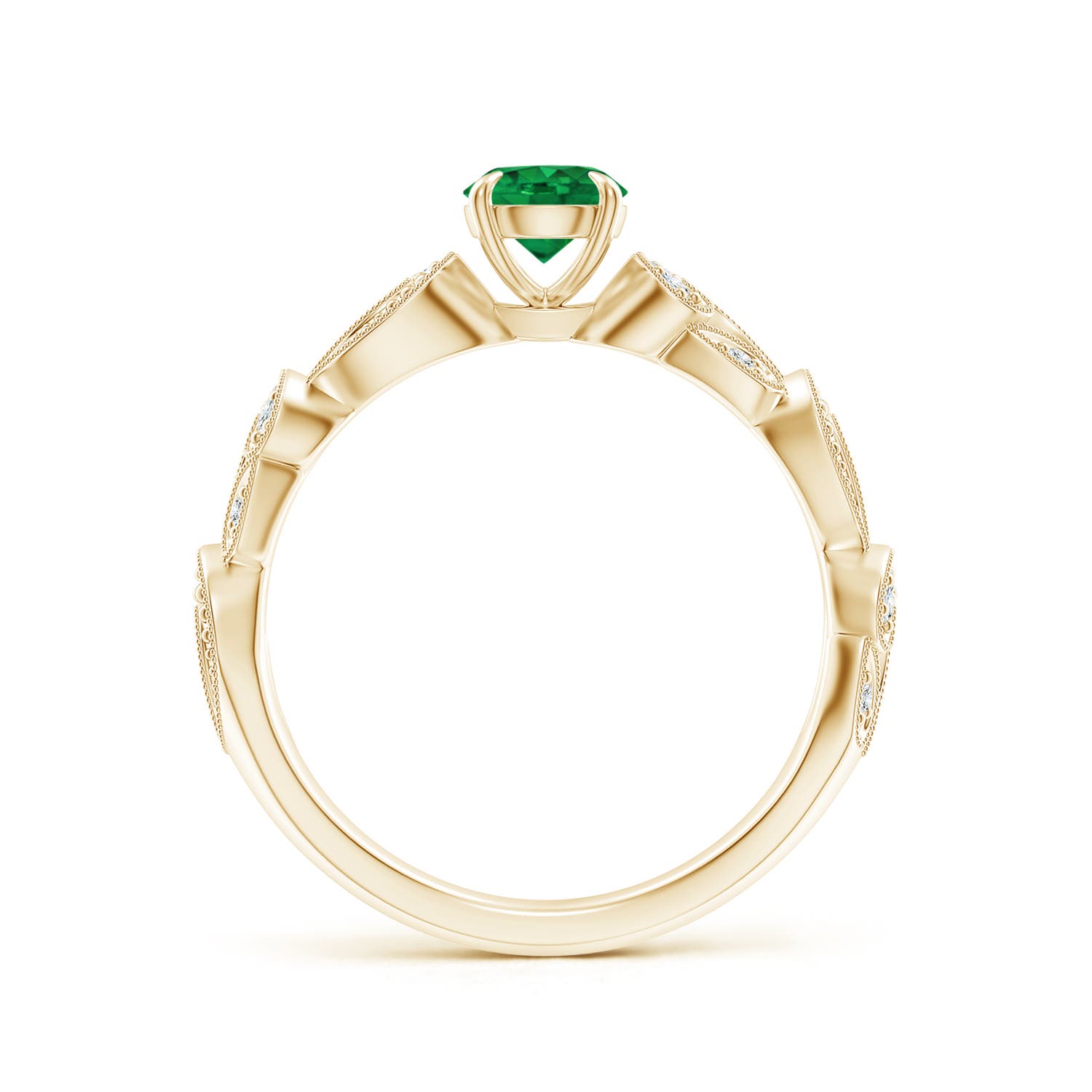 AAA - Emerald / 0.56 CT / 14 KT Yellow Gold