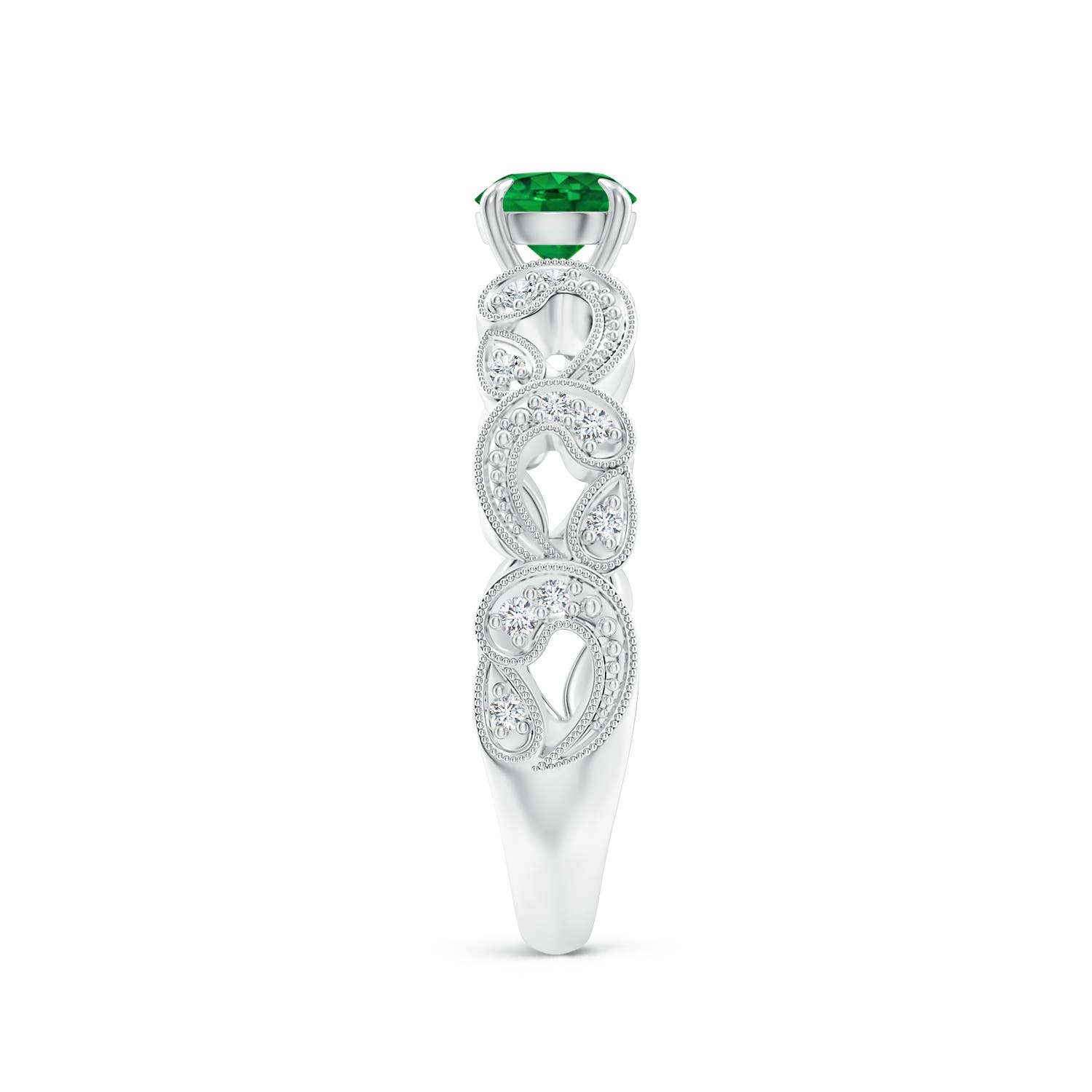 AAAA - Emerald / 0.56 CT / 14 KT White Gold