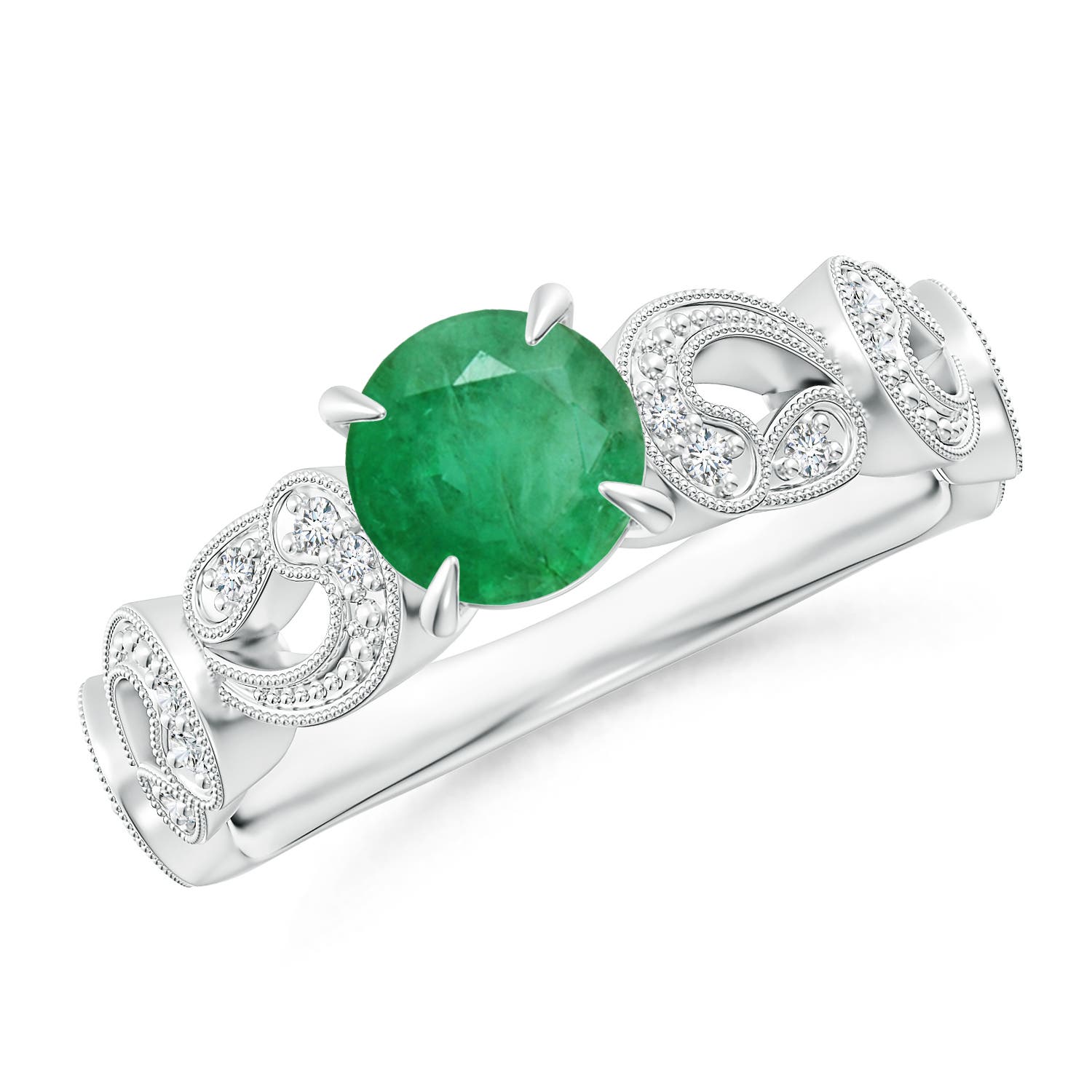 A - Emerald / 0.86 CT / 14 KT White Gold