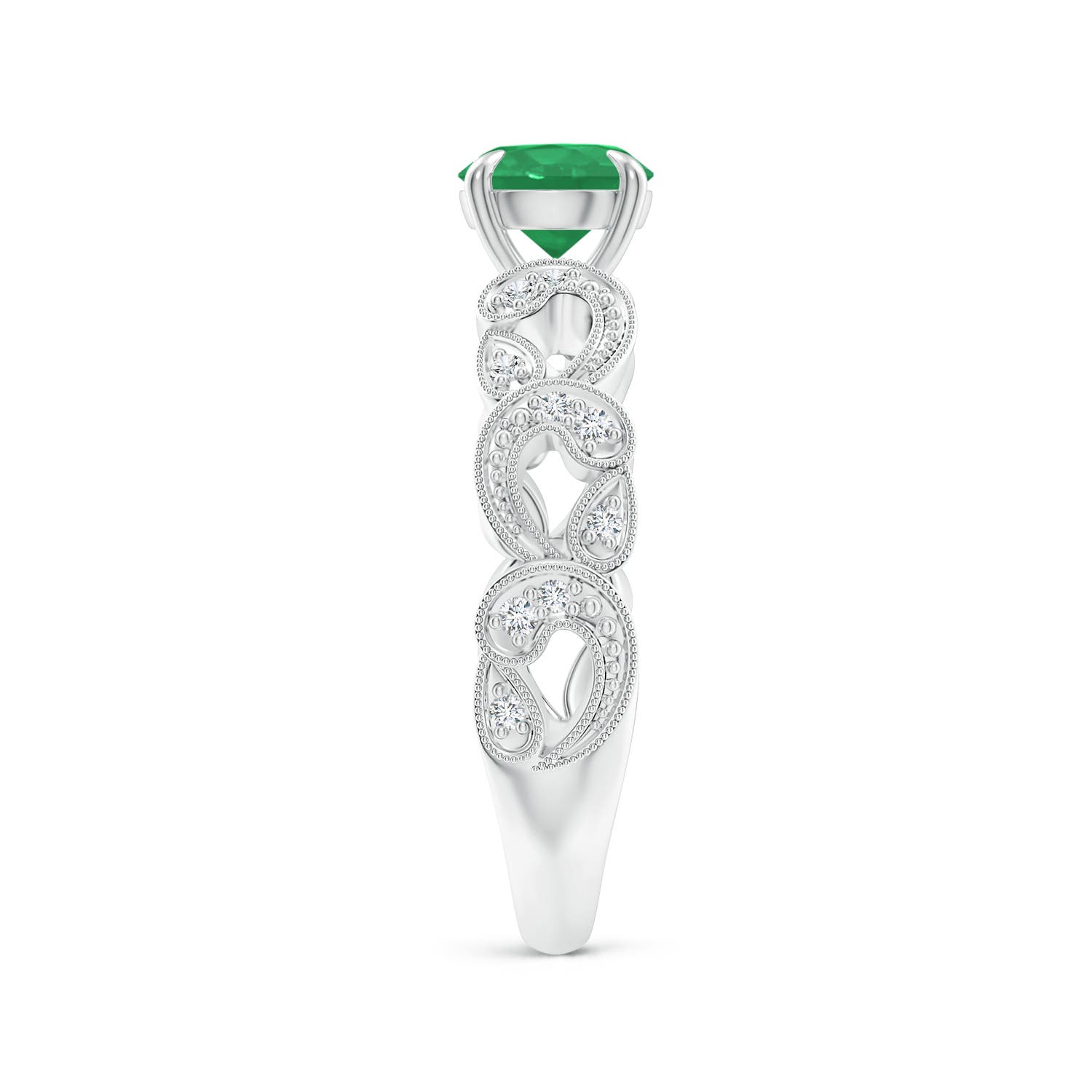 A - Emerald / 0.86 CT / 14 KT White Gold