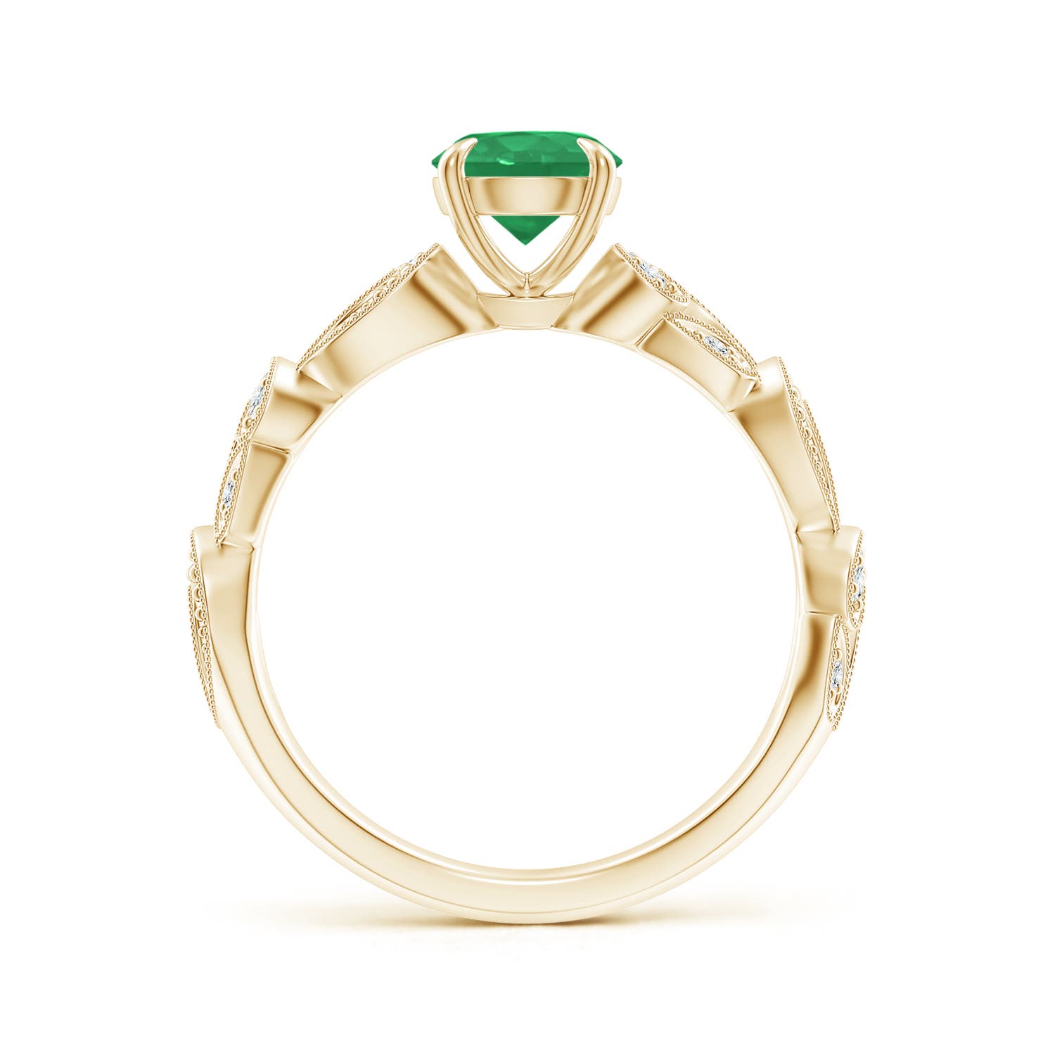 A - Emerald / 0.86 CT / 14 KT Yellow Gold