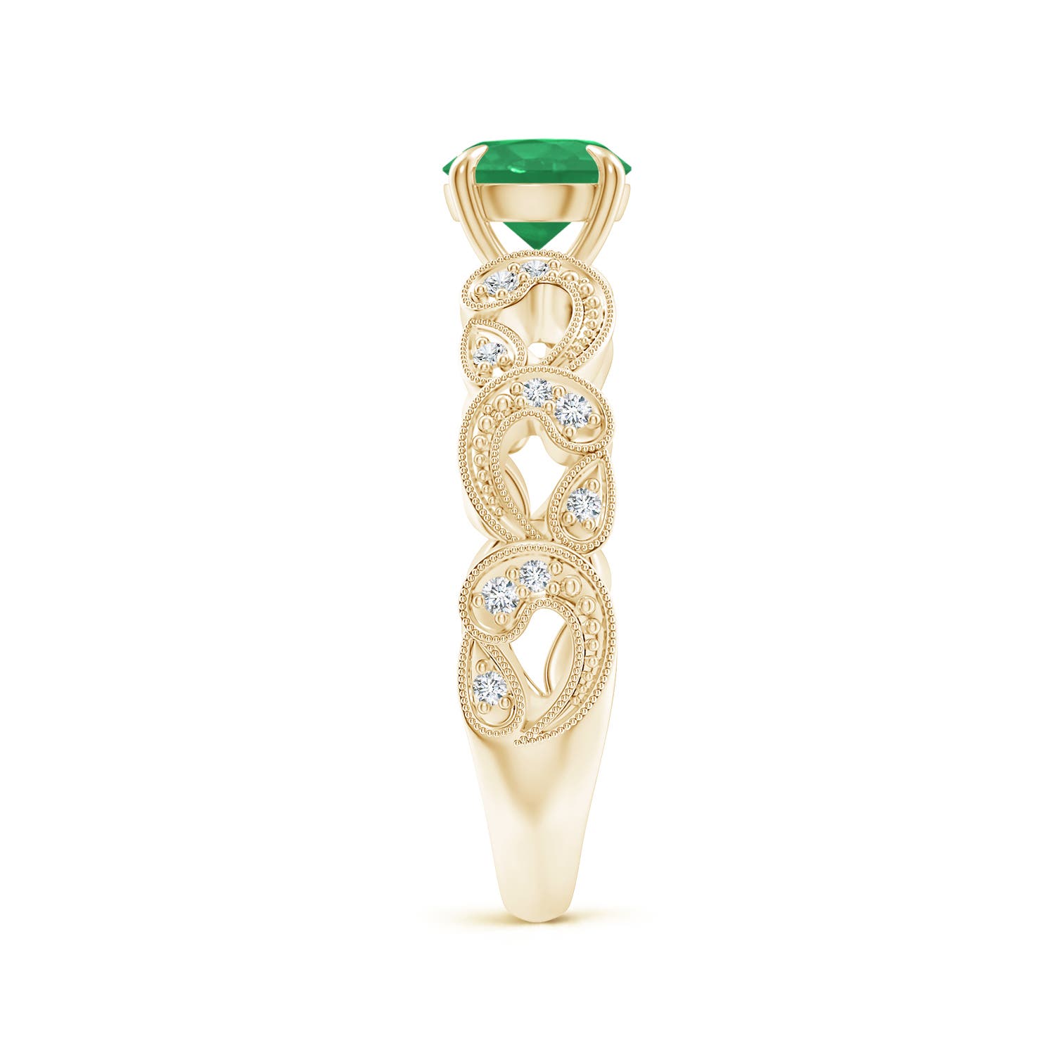 A - Emerald / 0.86 CT / 14 KT Yellow Gold