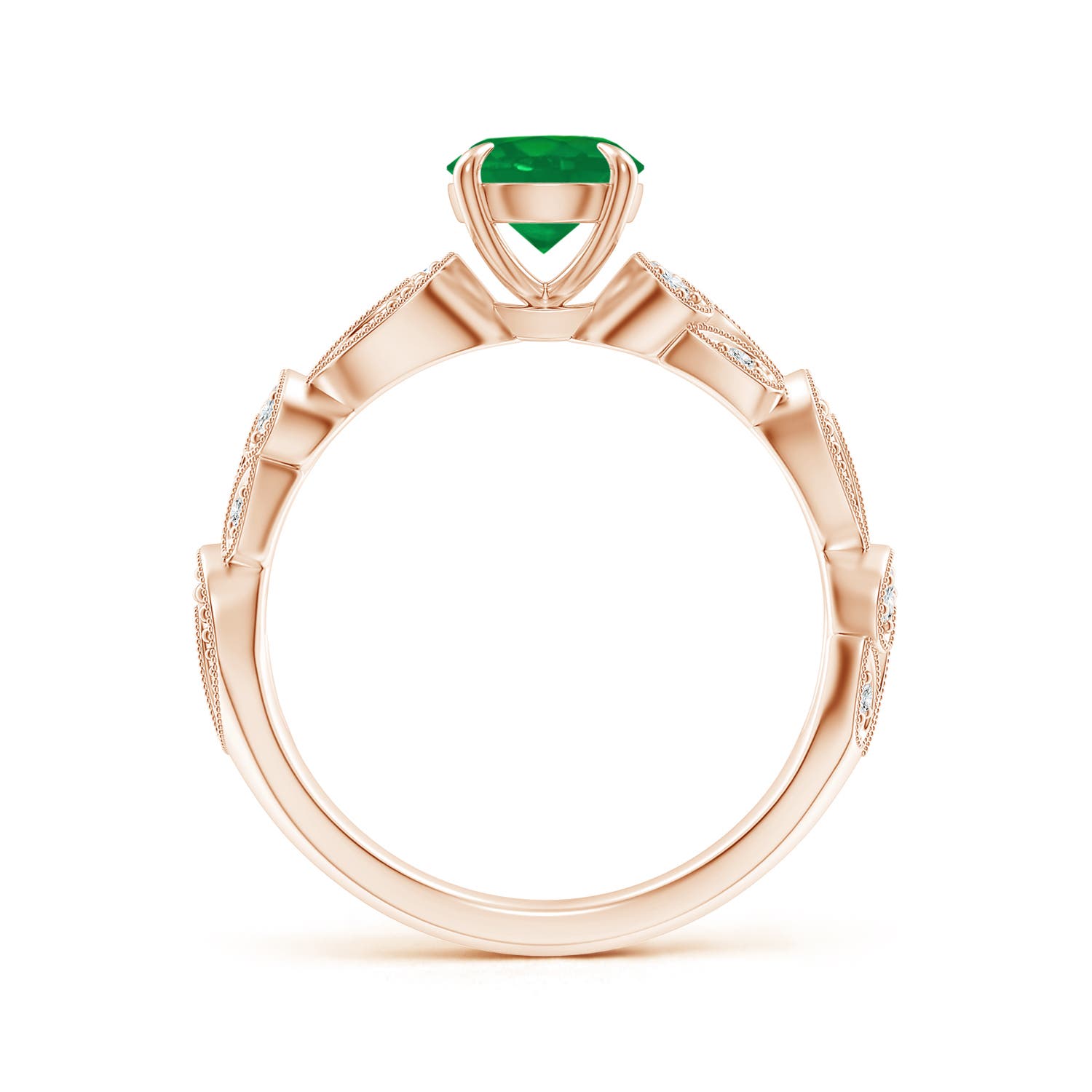 AA - Emerald / 0.86 CT / 14 KT Rose Gold