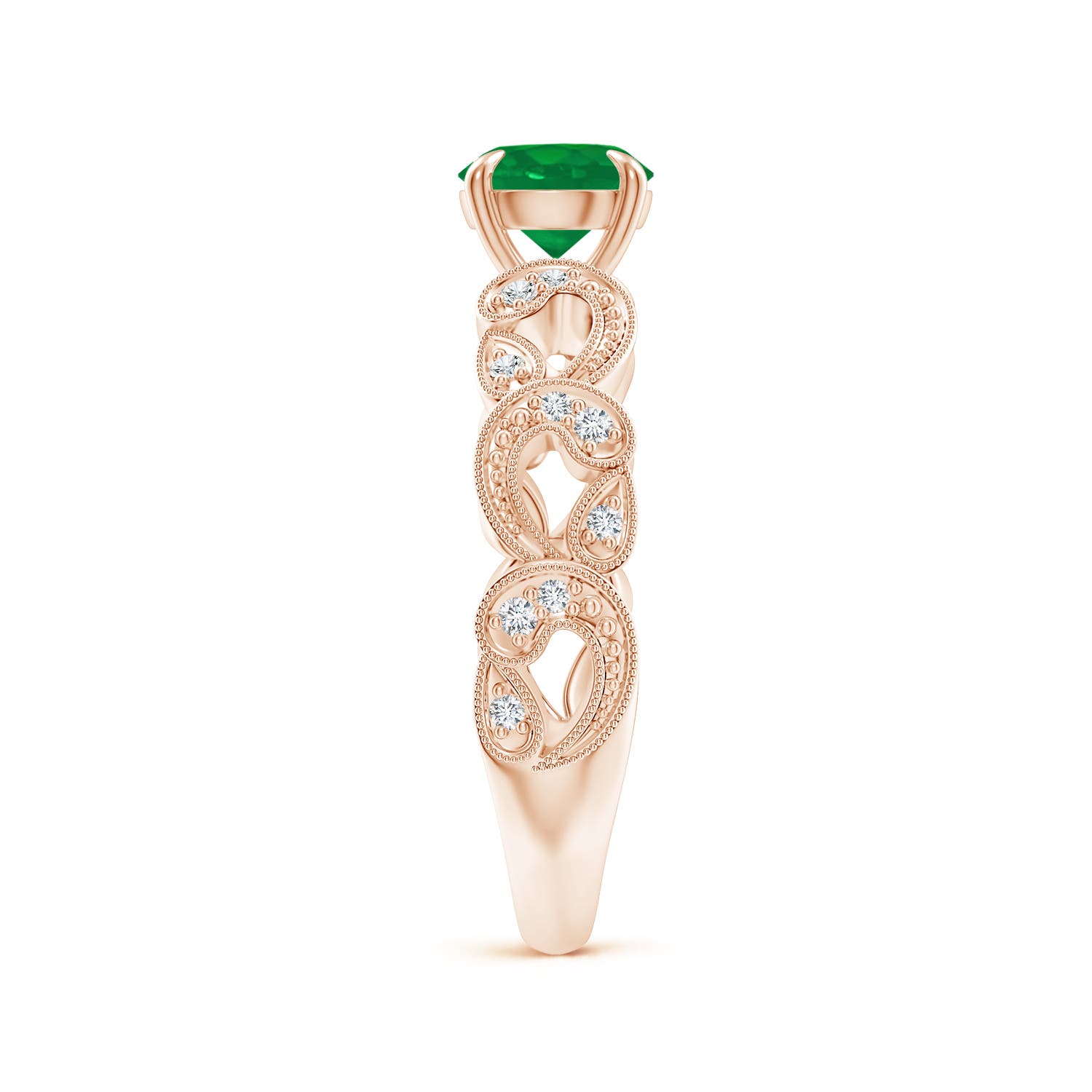 AA - Emerald / 0.86 CT / 14 KT Rose Gold