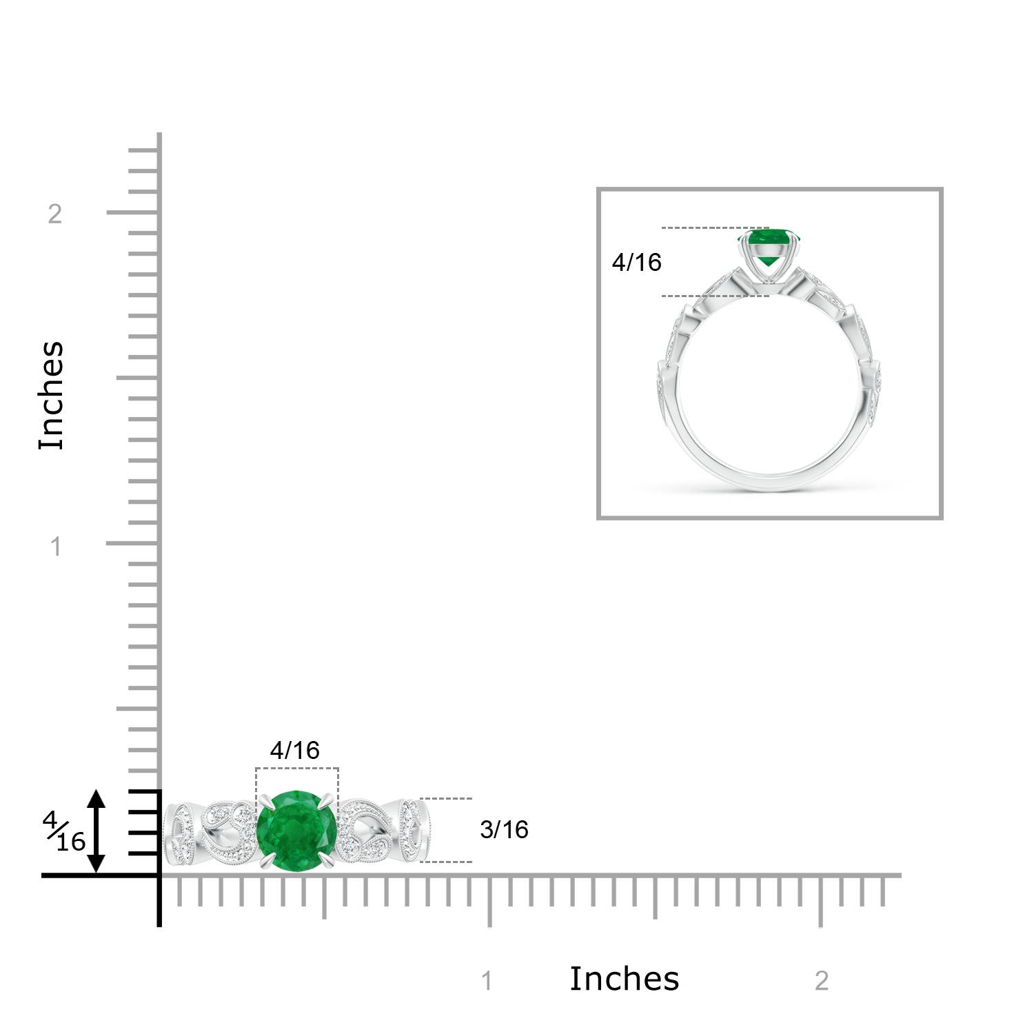 AA - Emerald / 0.86 CT / 14 KT White Gold