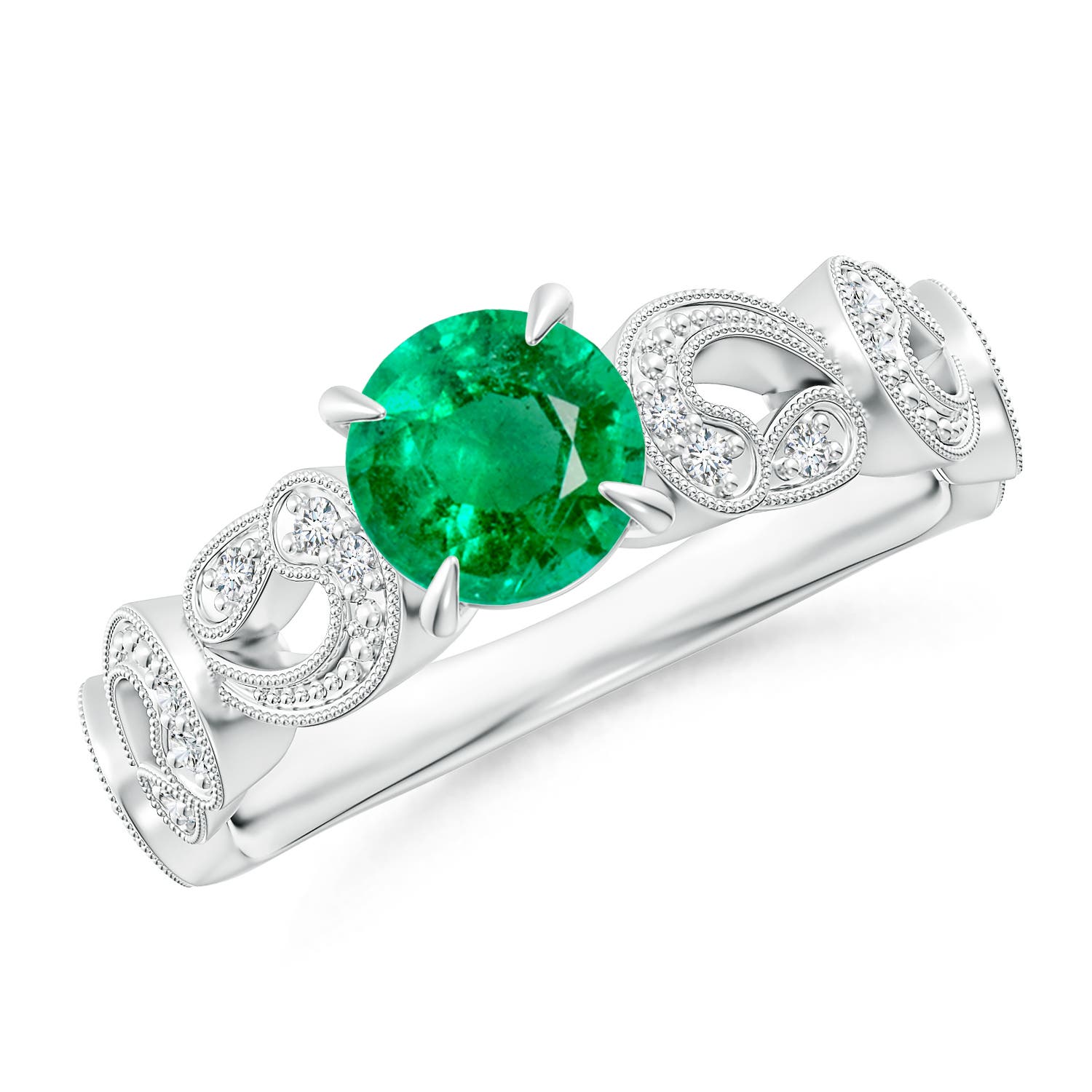 AAA - Emerald / 0.86 CT / 14 KT White Gold