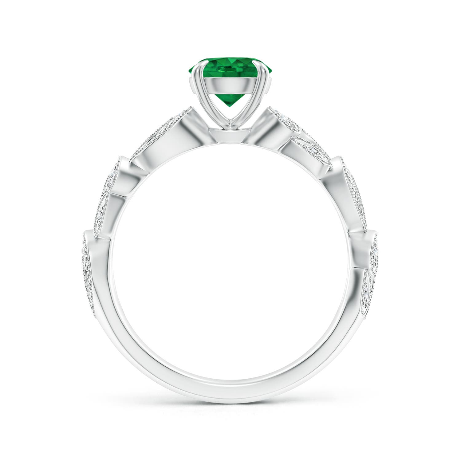 AAA - Emerald / 0.86 CT / 14 KT White Gold