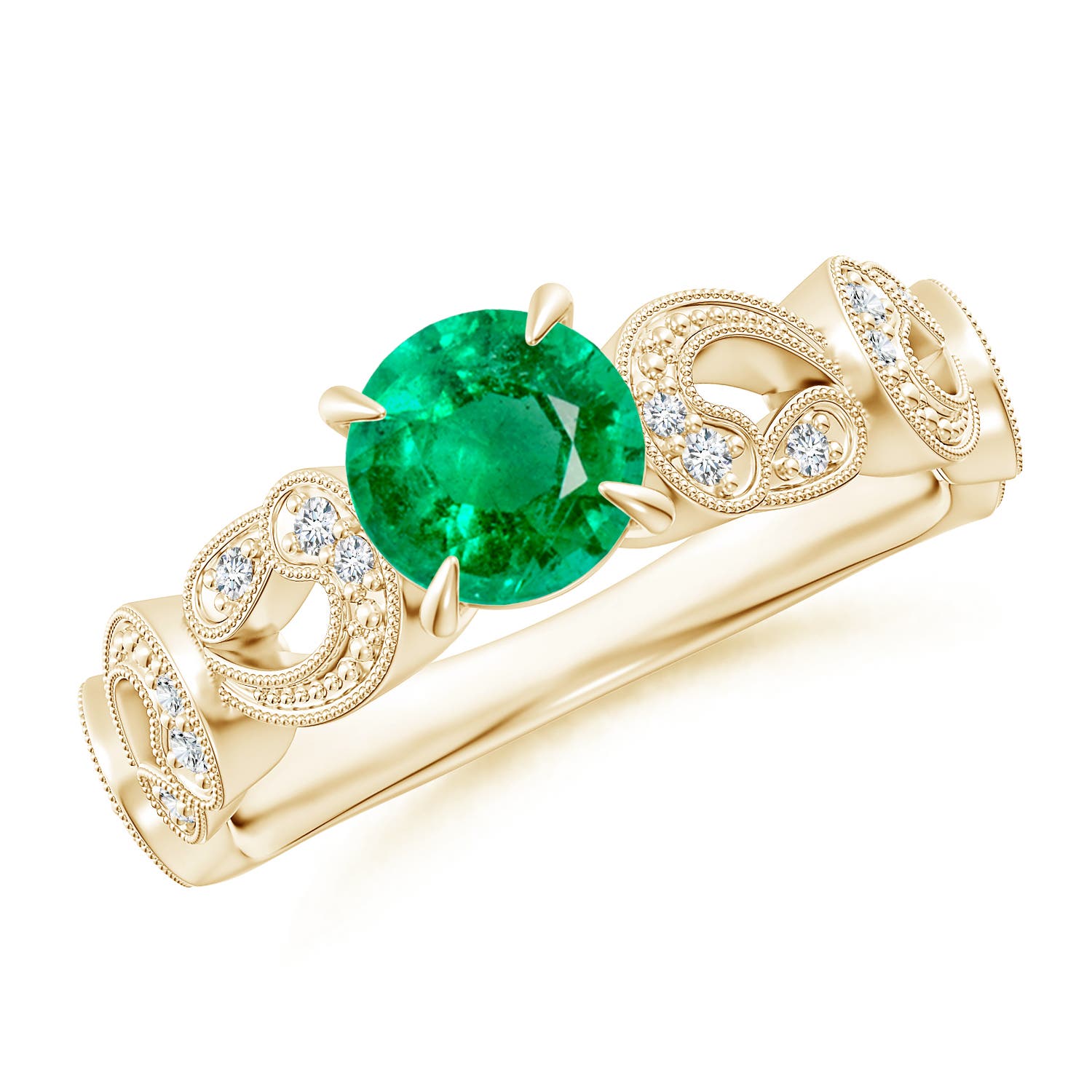 AAA - Emerald / 0.86 CT / 14 KT Yellow Gold