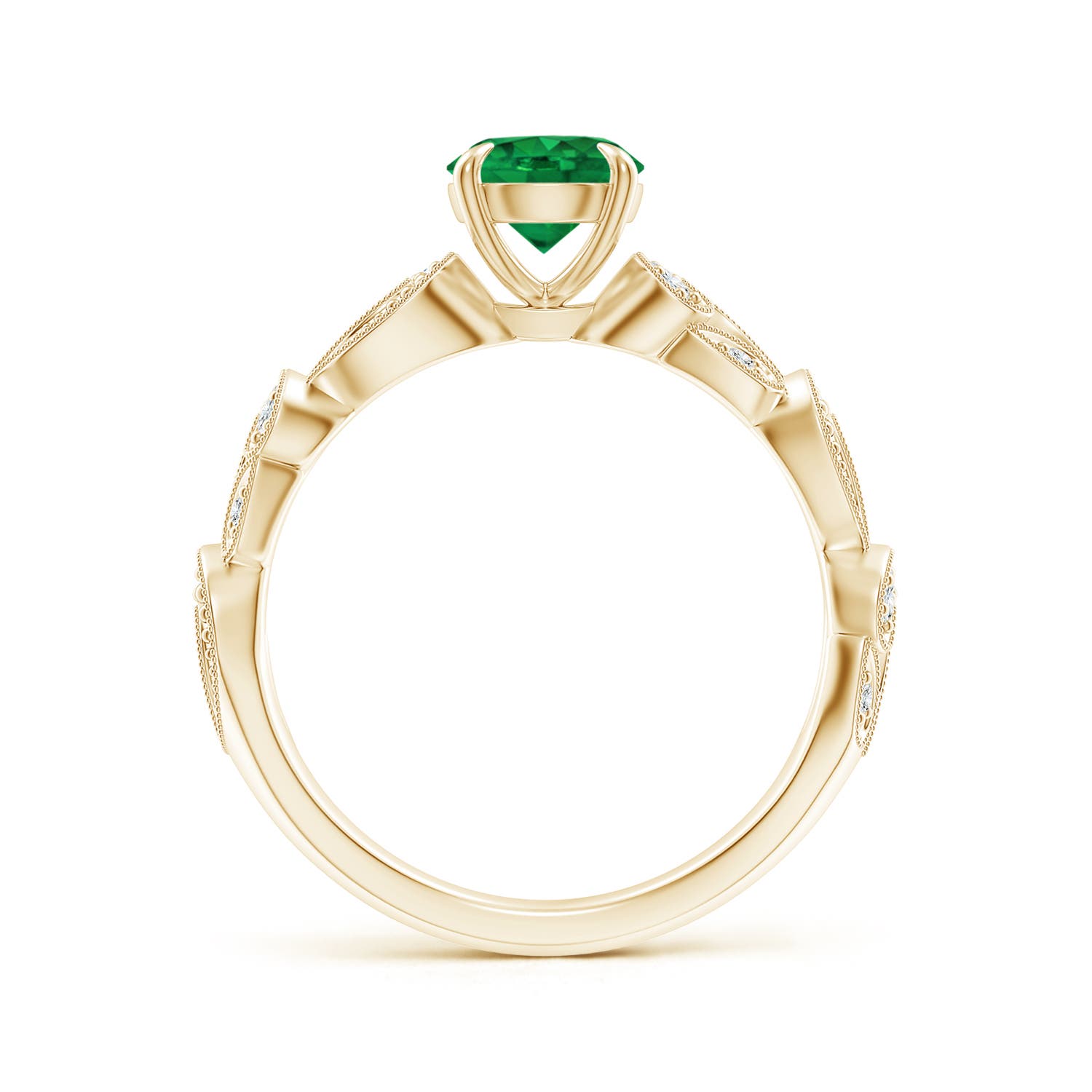 AAA - Emerald / 0.86 CT / 14 KT Yellow Gold