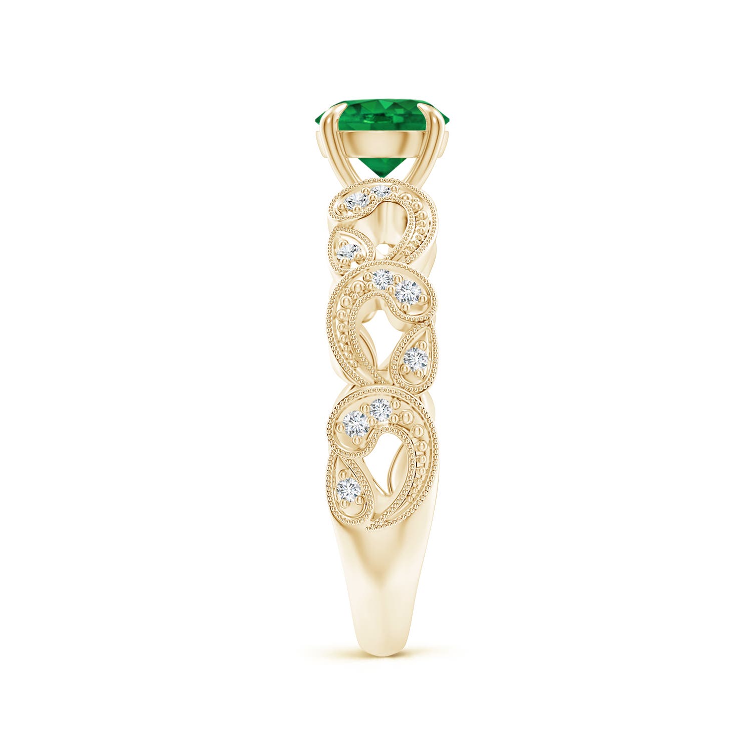 AAA - Emerald / 0.86 CT / 14 KT Yellow Gold