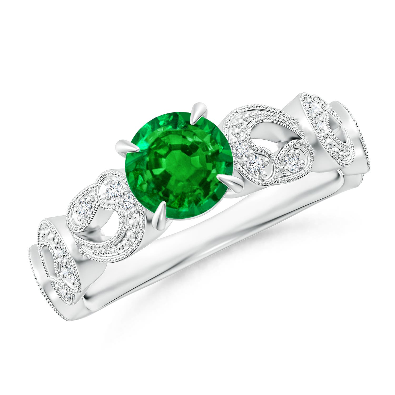 AAAA - Emerald / 0.86 CT / 14 KT White Gold