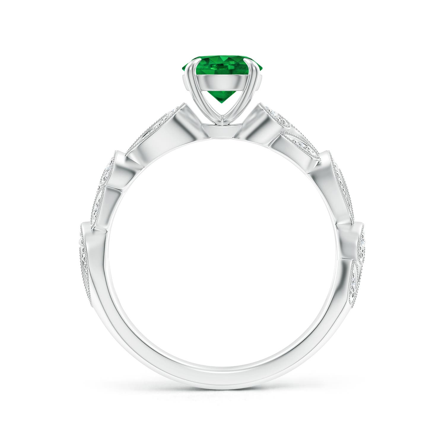 AAAA - Emerald / 0.86 CT / 14 KT White Gold