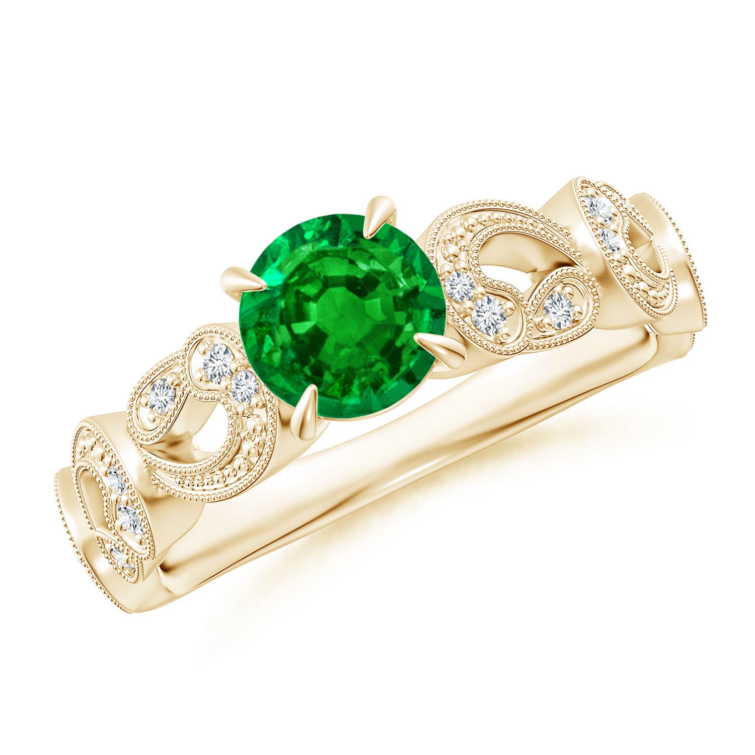 AAAA - Emerald / 0.86 CT / 14 KT Yellow Gold