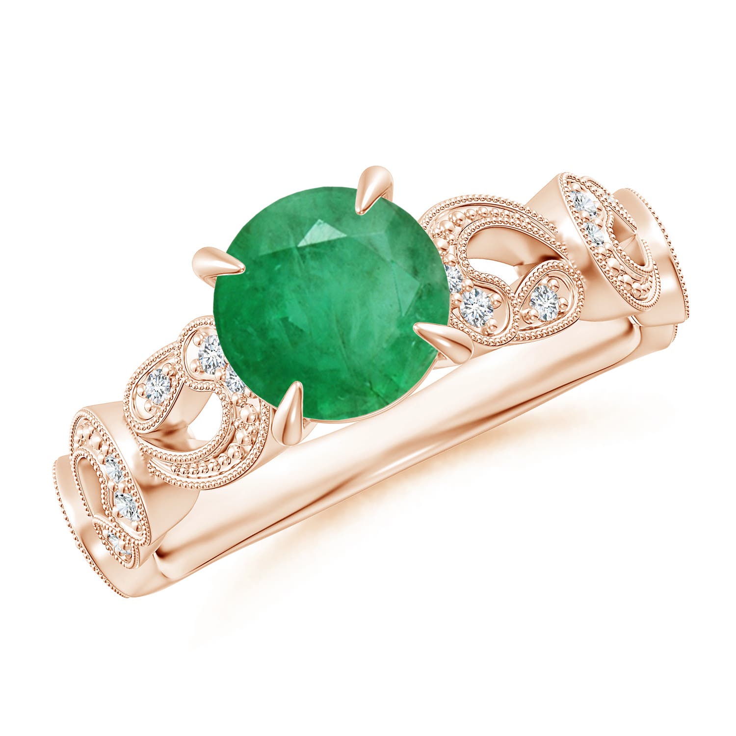 A - Emerald / 1.31 CT / 14 KT Rose Gold