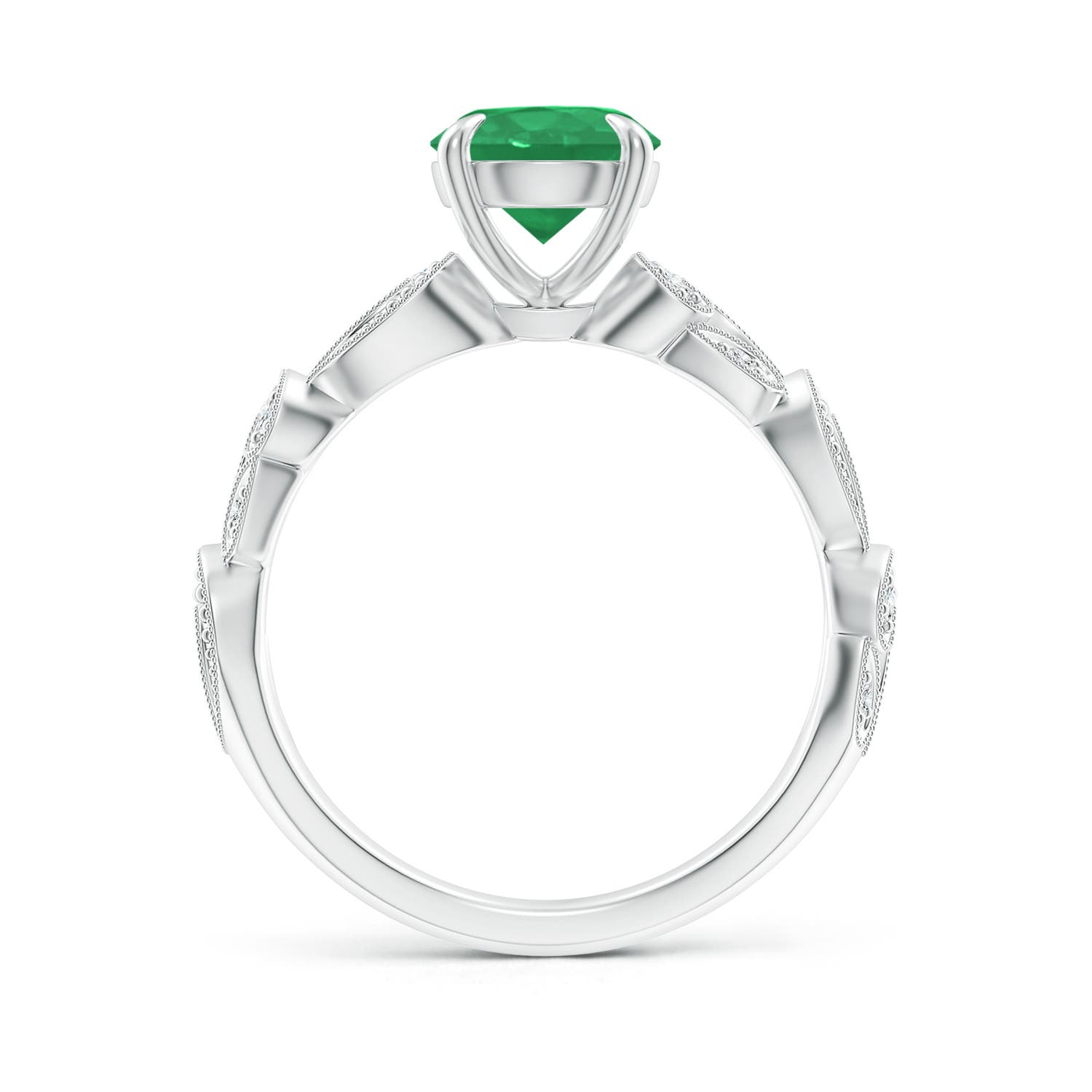 A - Emerald / 1.31 CT / 14 KT White Gold