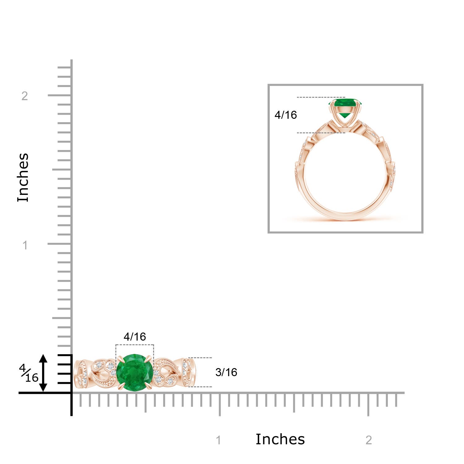 AA - Emerald / 1.31 CT / 14 KT Rose Gold