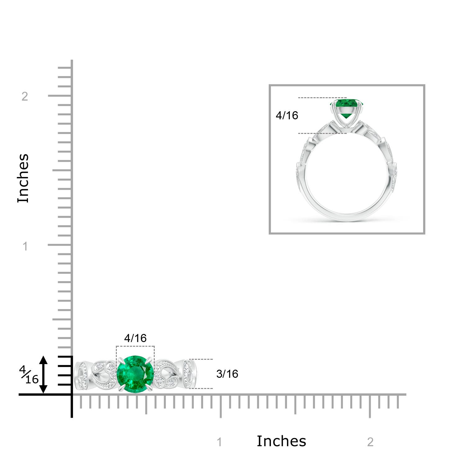 AAA - Emerald / 1.31 CT / 14 KT White Gold