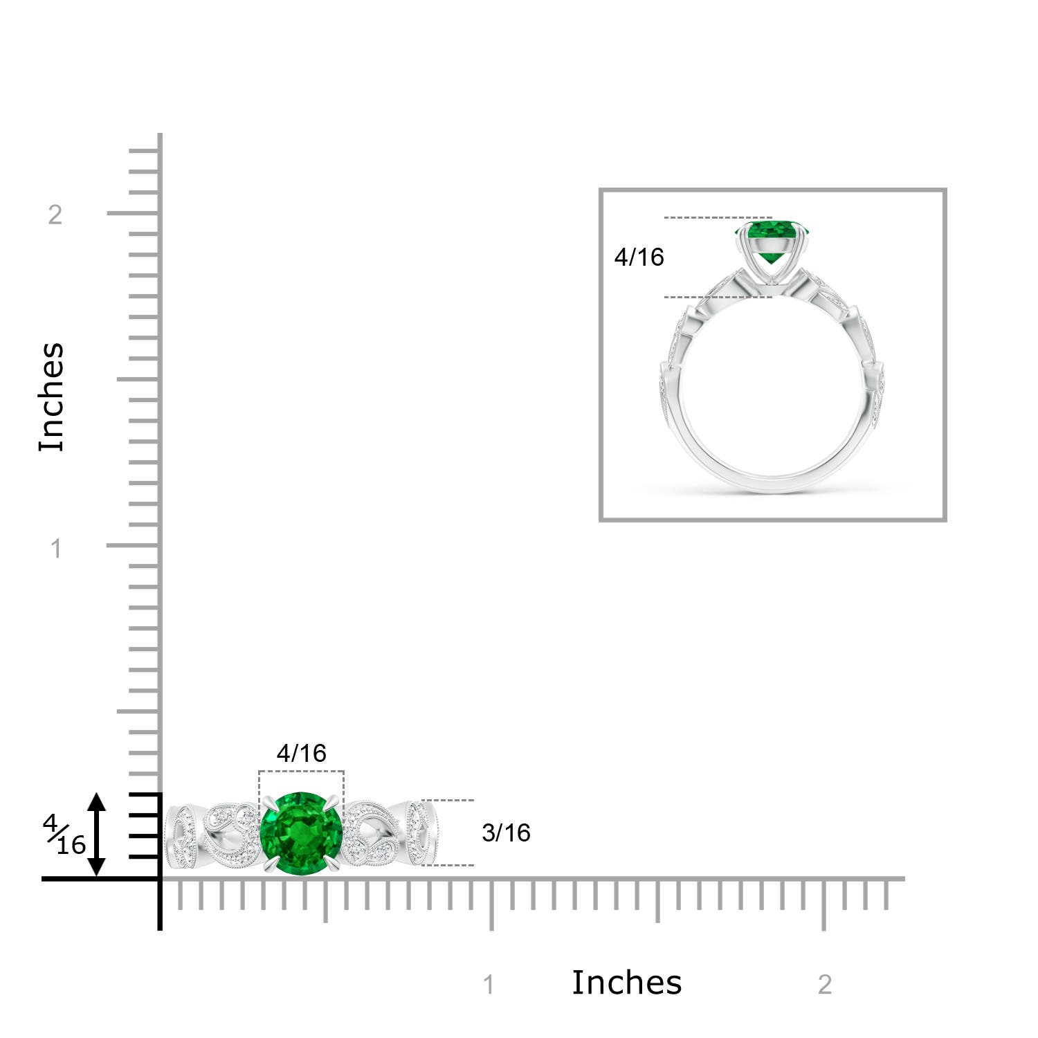 AAAA - Emerald / 1.31 CT / 14 KT White Gold