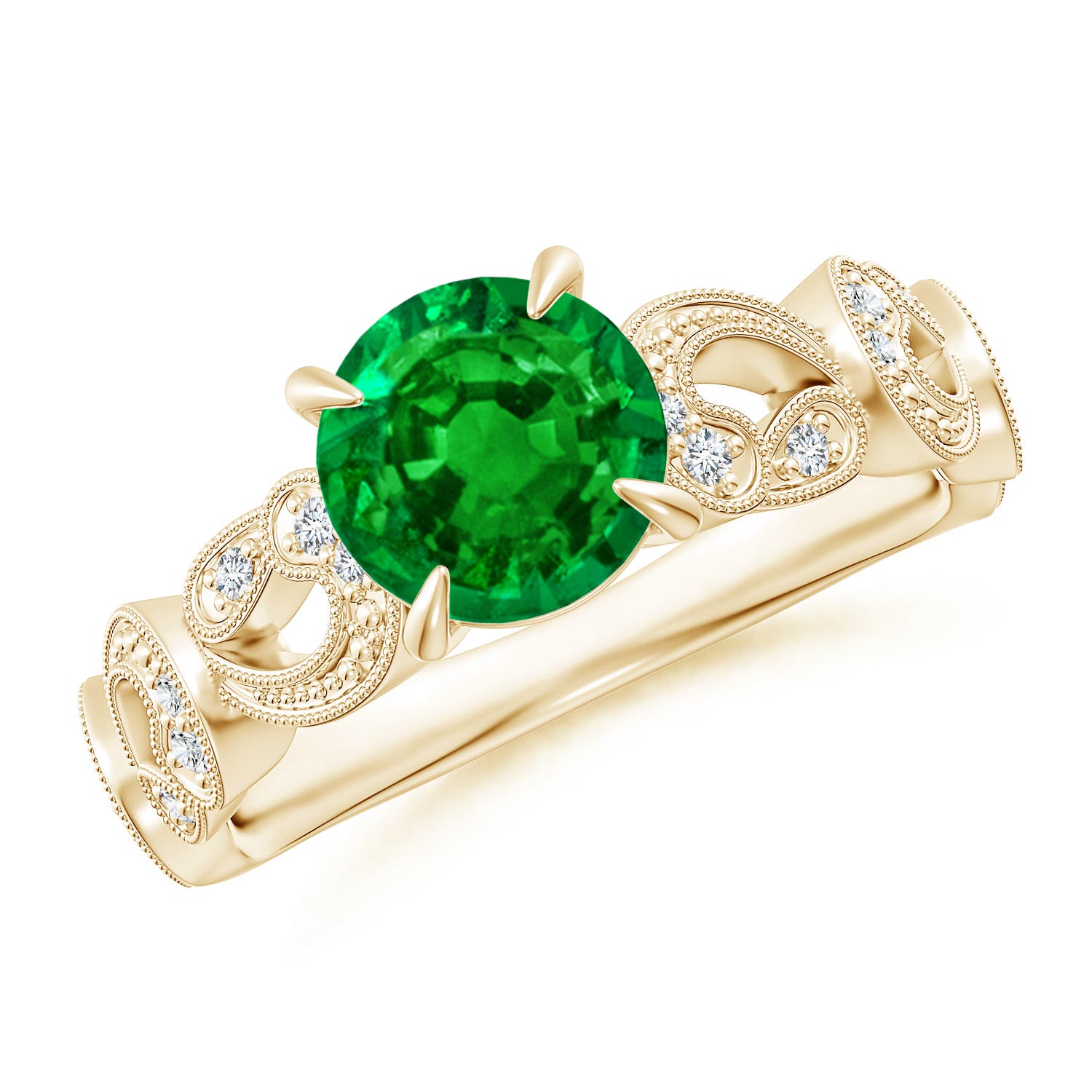 AAAA - Emerald / 1.31 CT / 14 KT Yellow Gold