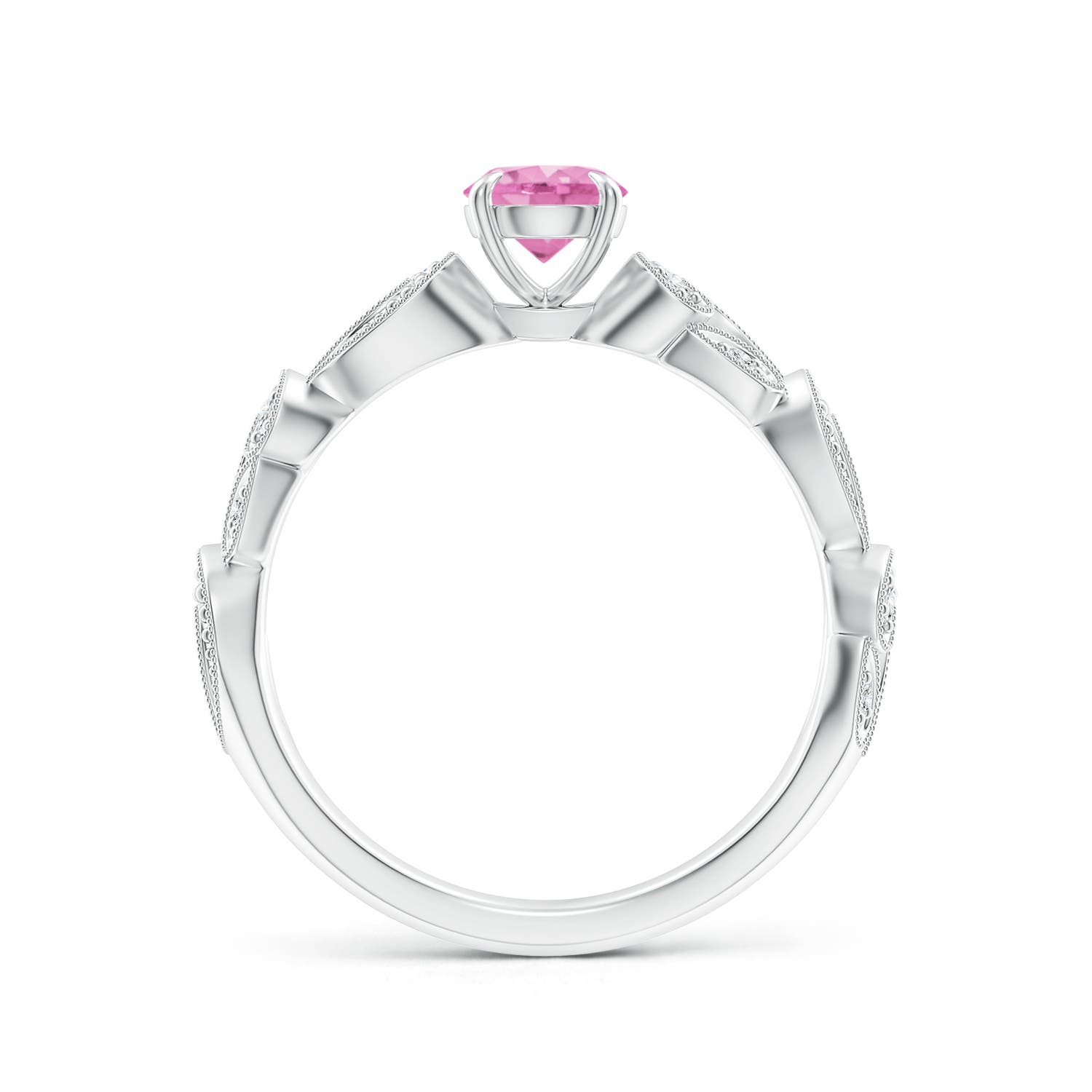 A - Pink Sapphire / 0.71 CT / 14 KT White Gold