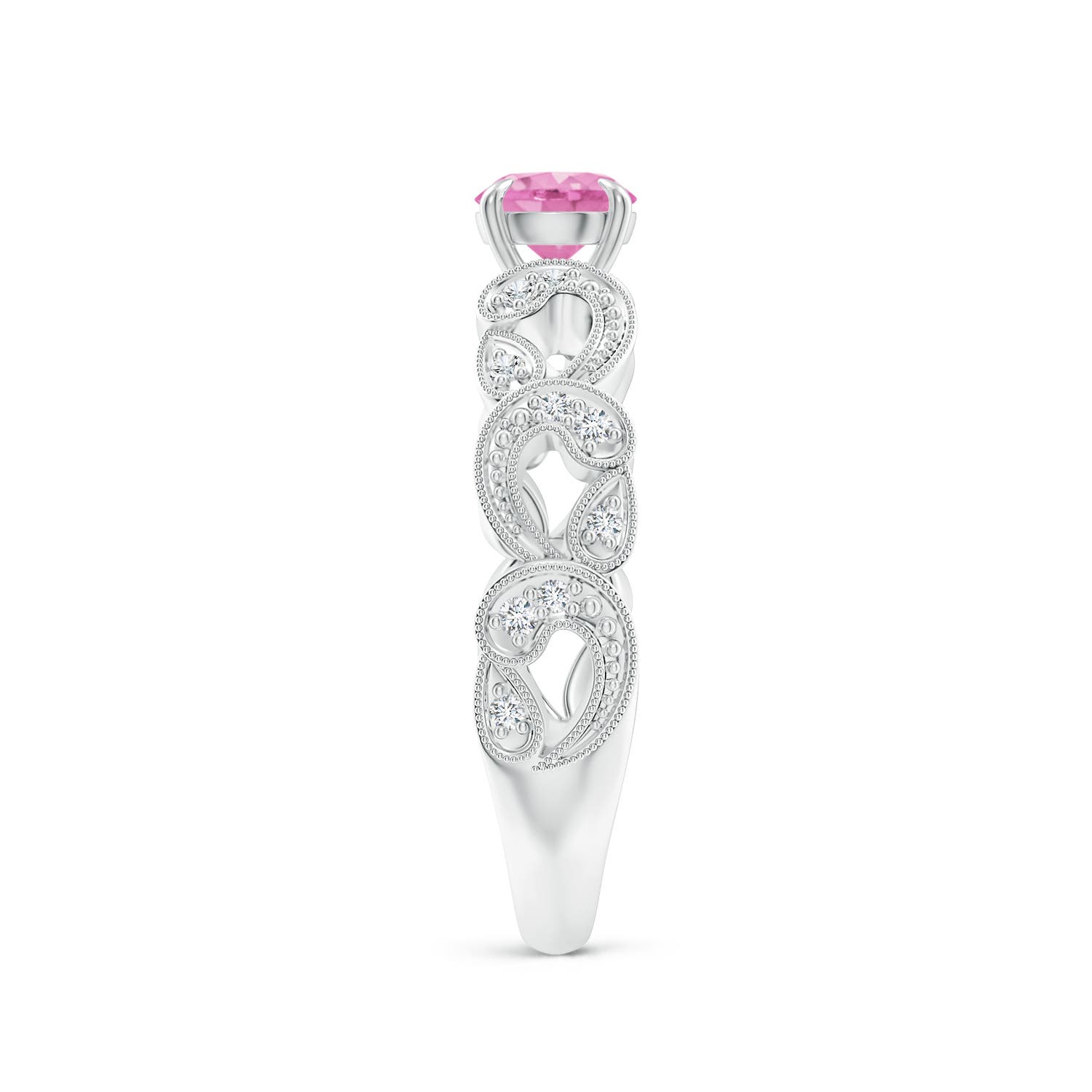 A - Pink Sapphire / 0.71 CT / 14 KT White Gold