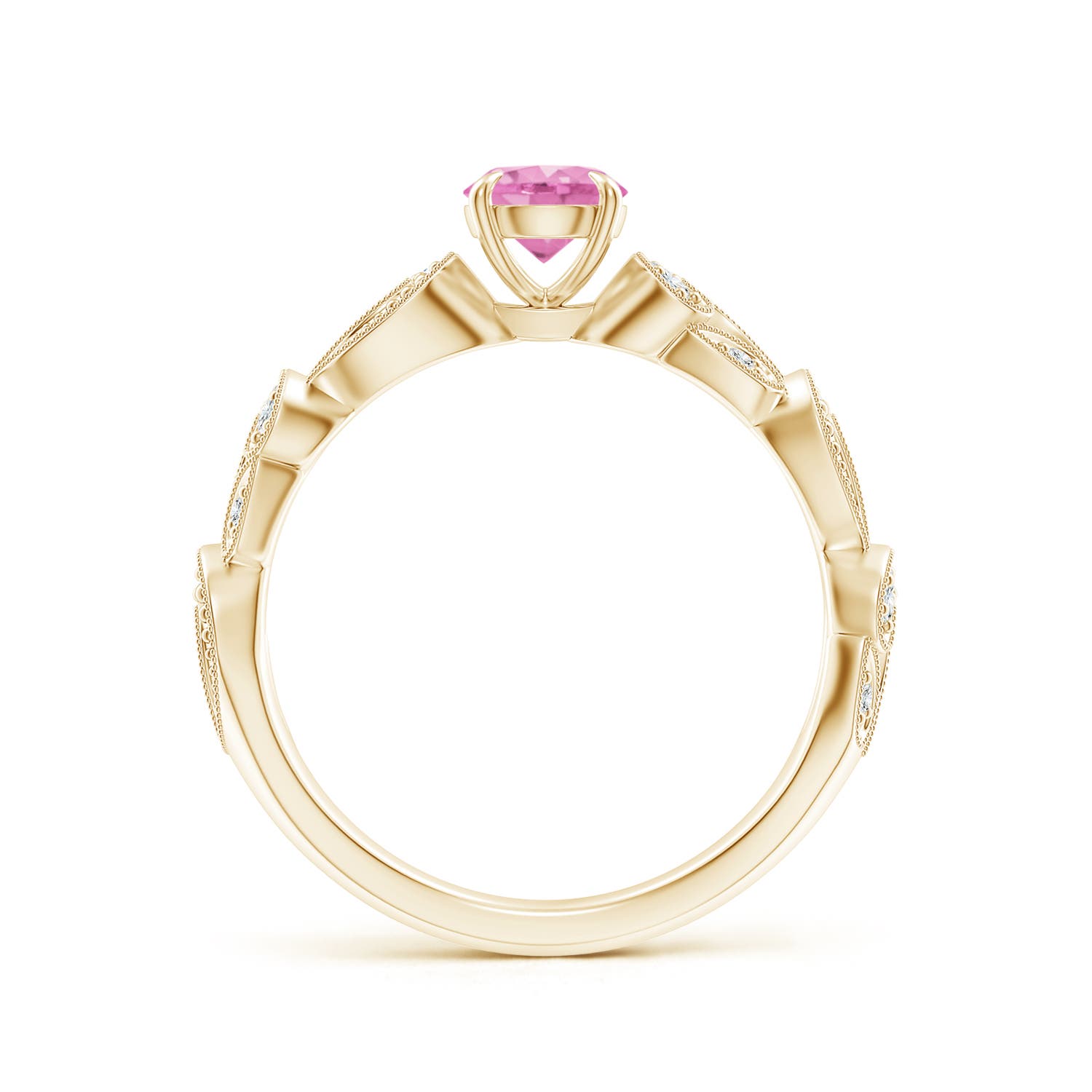 A - Pink Sapphire / 0.71 CT / 14 KT Yellow Gold