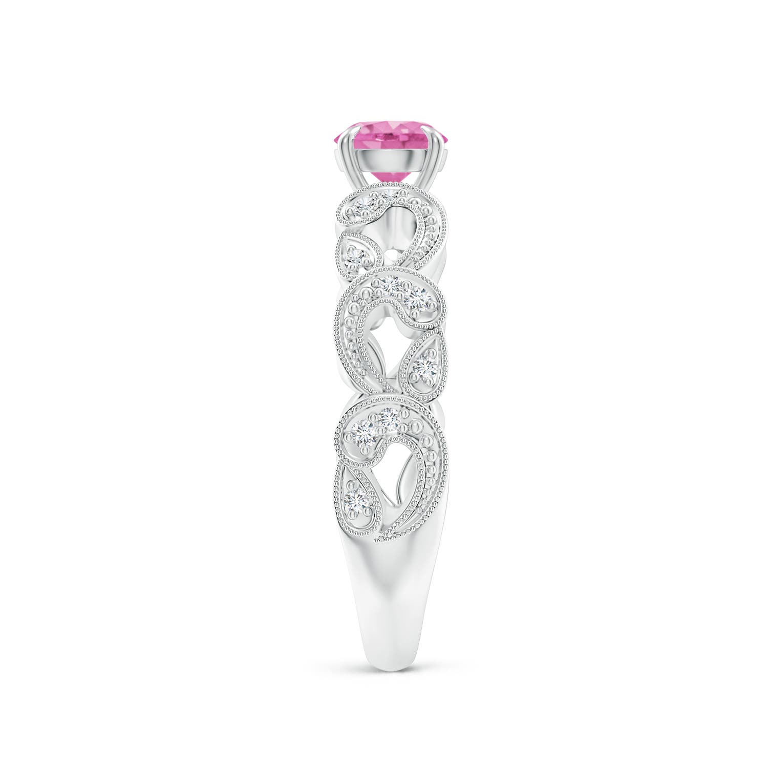 AA - Pink Sapphire / 0.71 CT / 14 KT White Gold