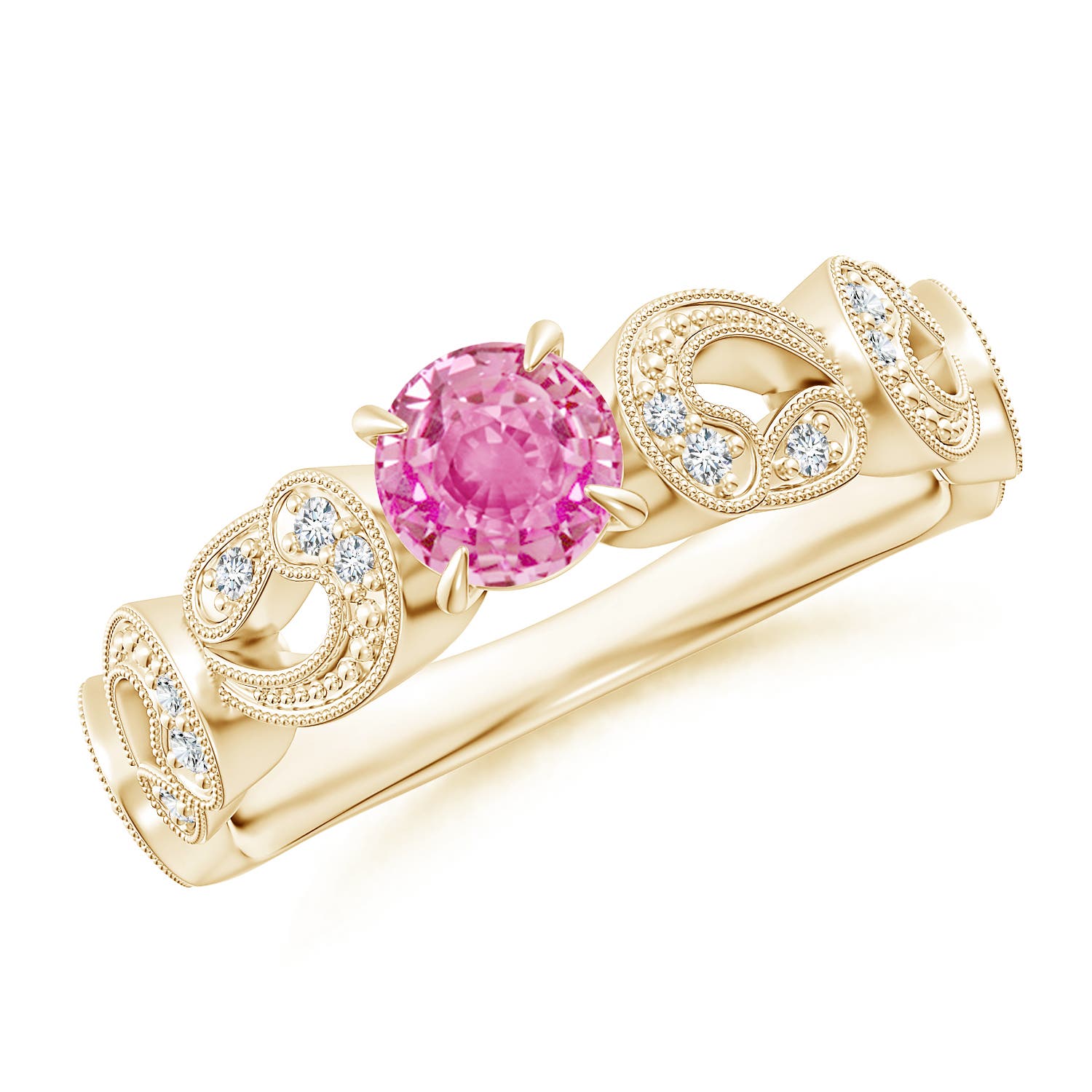 AA - Pink Sapphire / 0.71 CT / 14 KT Yellow Gold