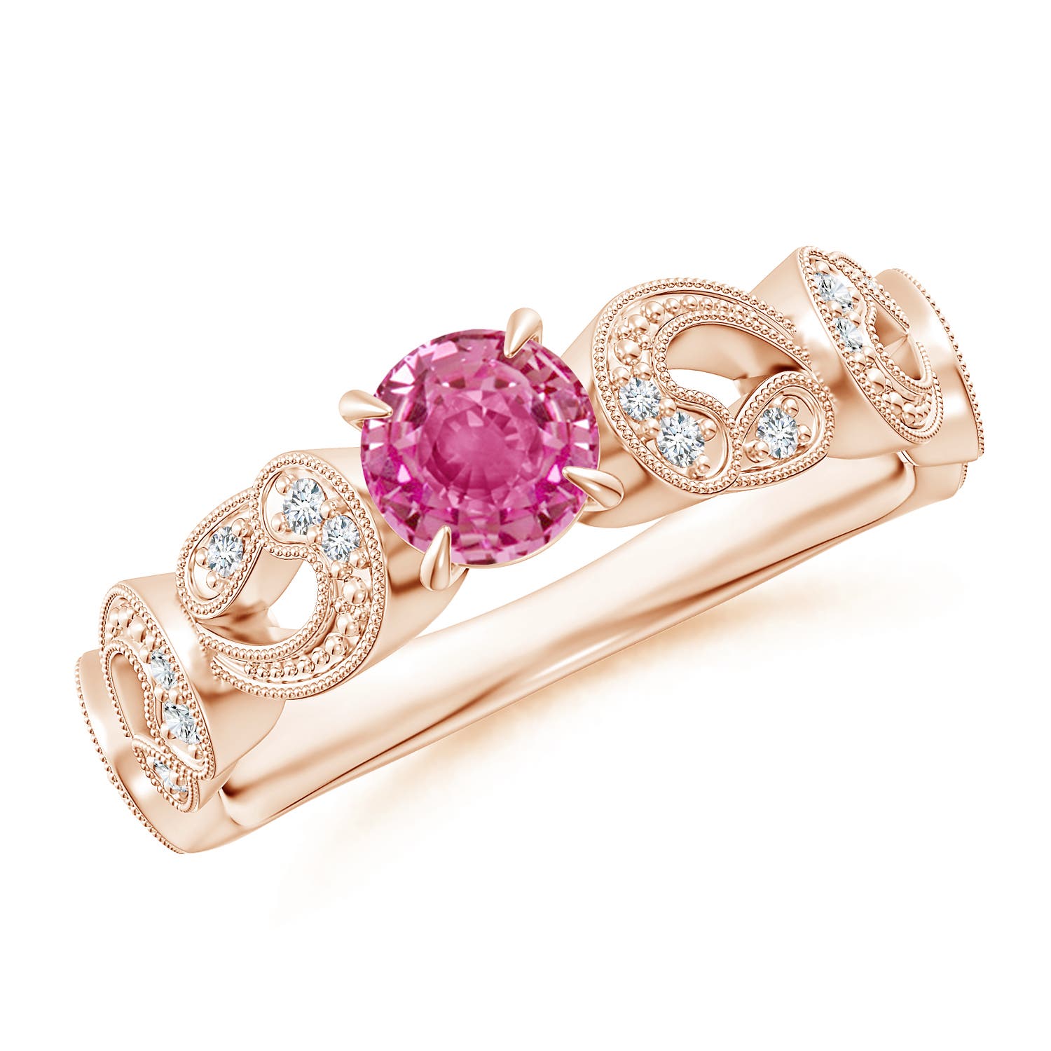 AAA - Pink Sapphire / 0.71 CT / 14 KT Rose Gold