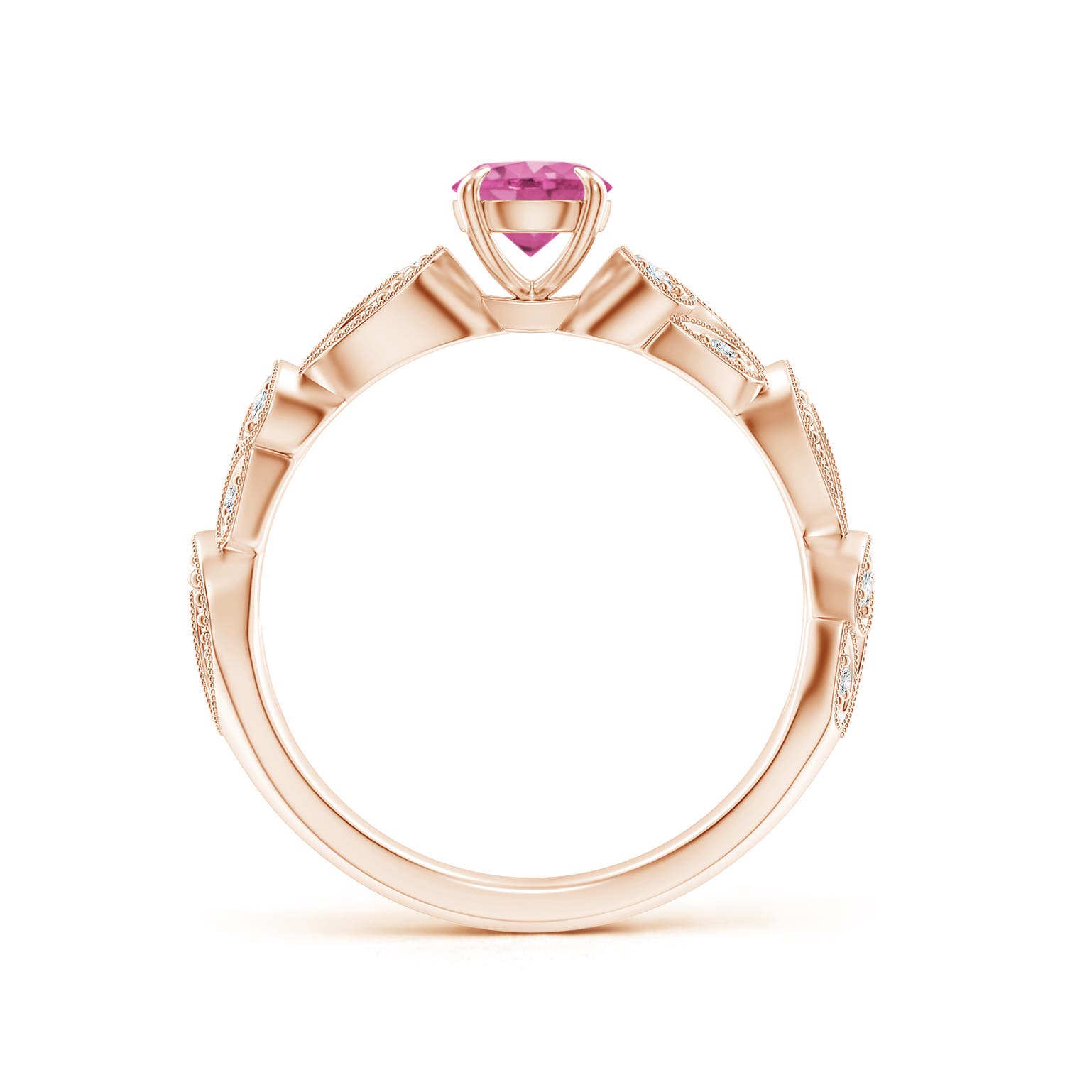 AAA - Pink Sapphire / 0.71 CT / 14 KT Rose Gold