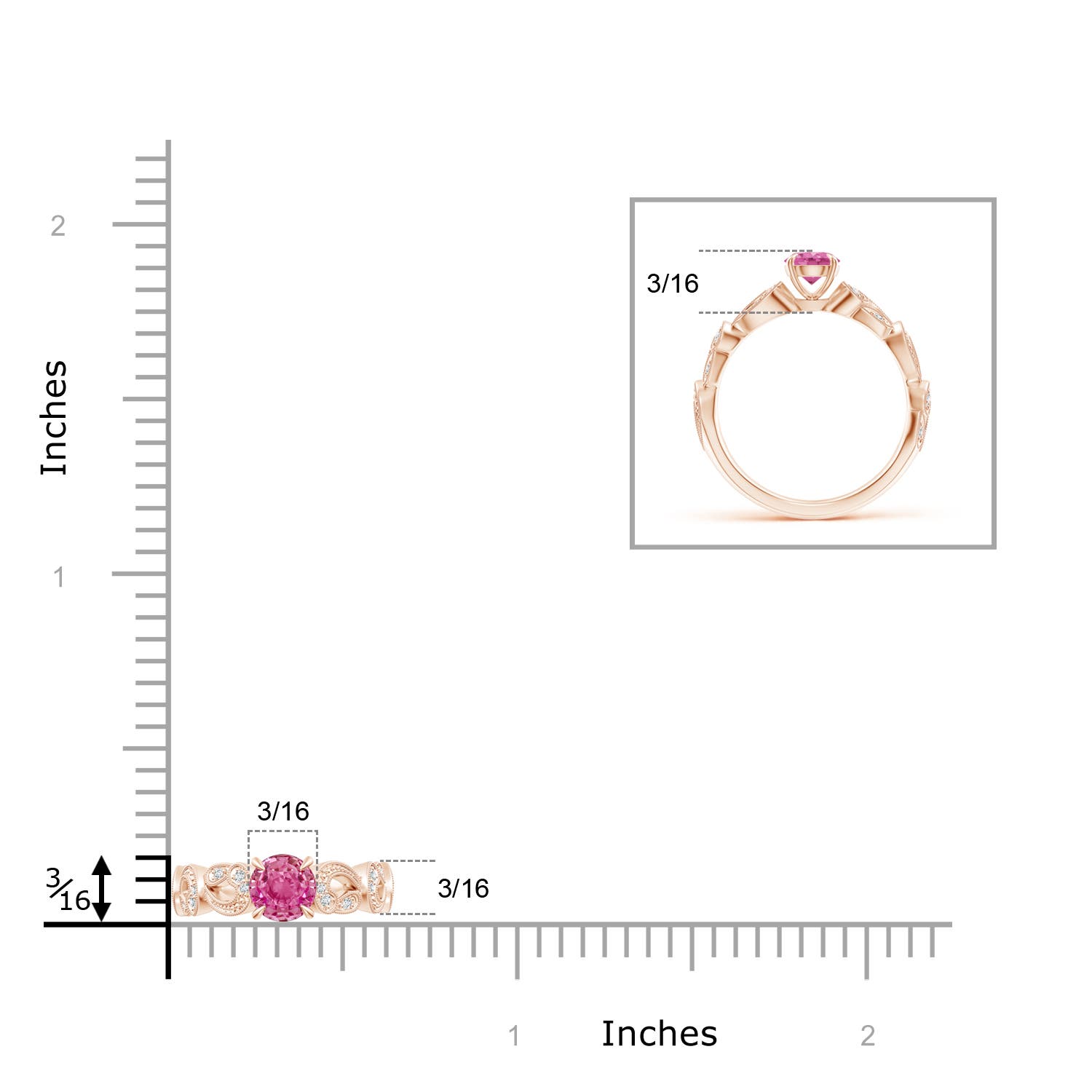 AAA - Pink Sapphire / 0.71 CT / 14 KT Rose Gold