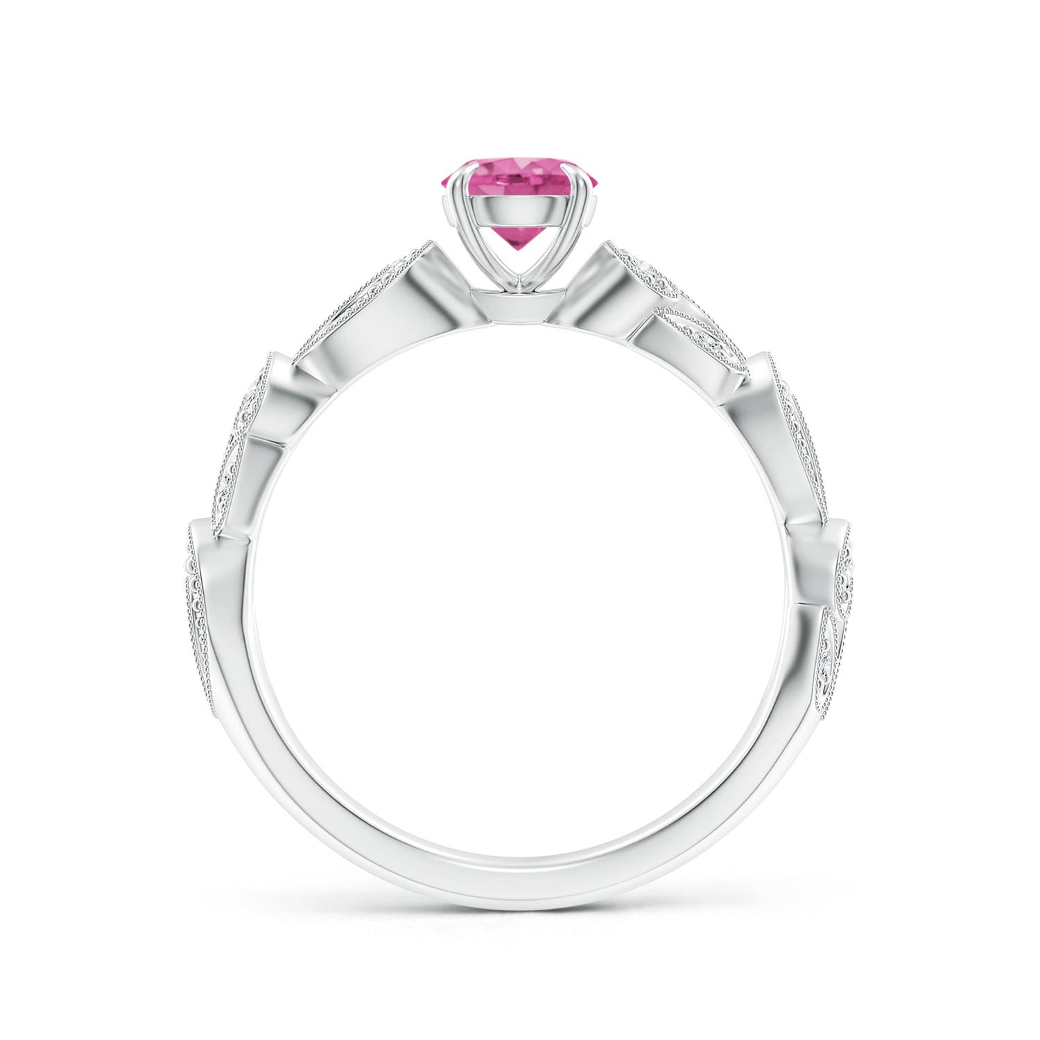 AAA - Pink Sapphire / 0.71 CT / 14 KT White Gold