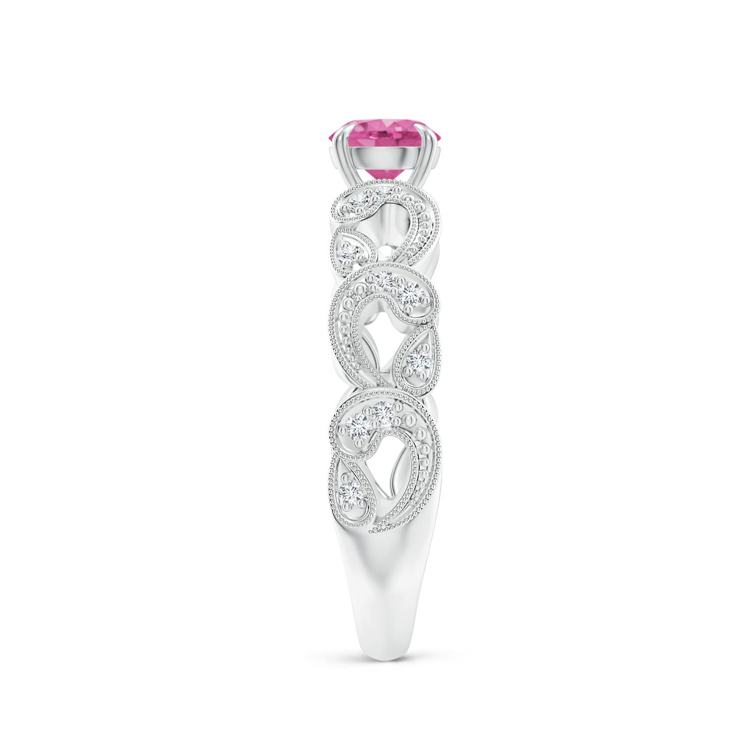 AAA - Pink Sapphire / 0.71 CT / 14 KT White Gold