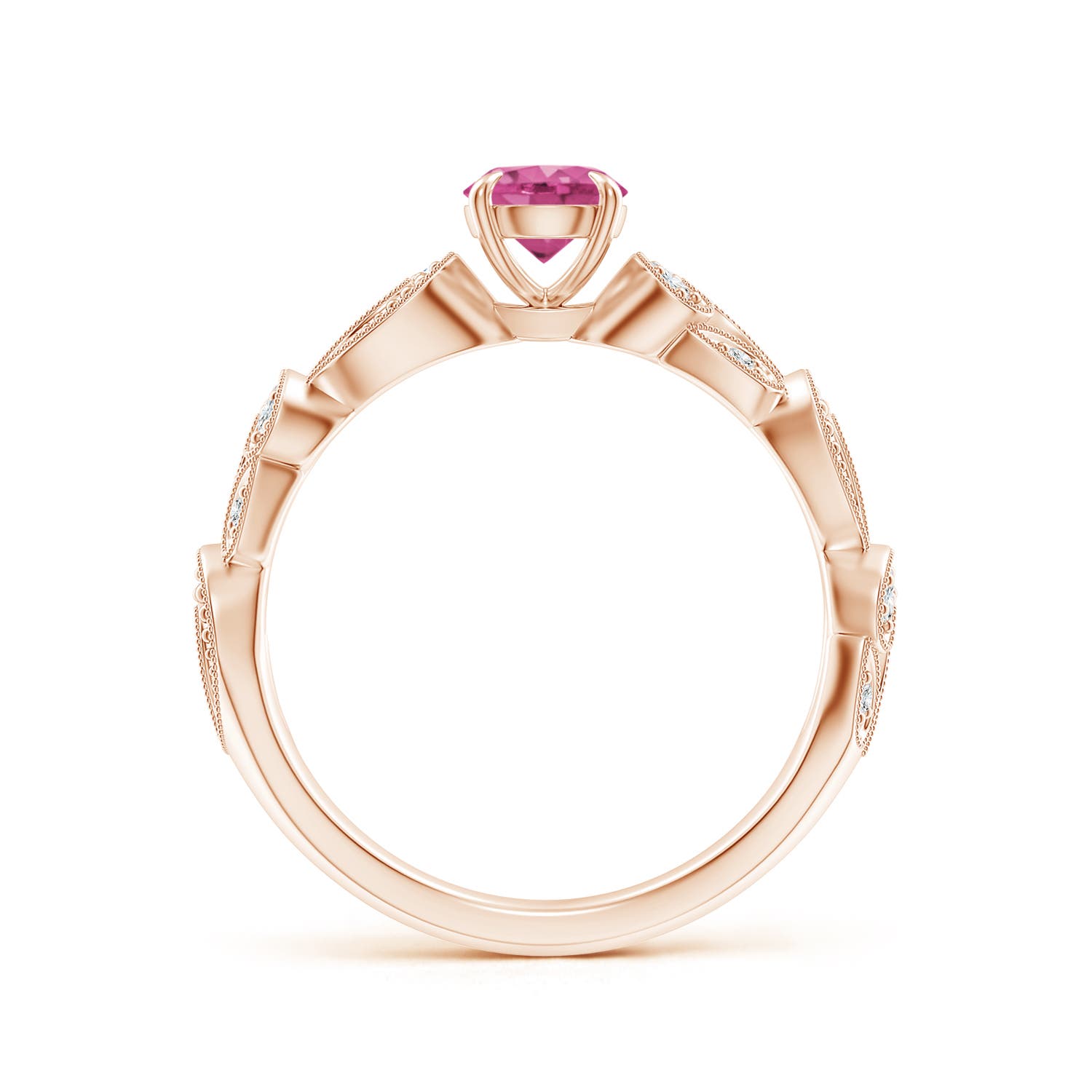 AAAA - Pink Sapphire / 0.71 CT / 14 KT Rose Gold