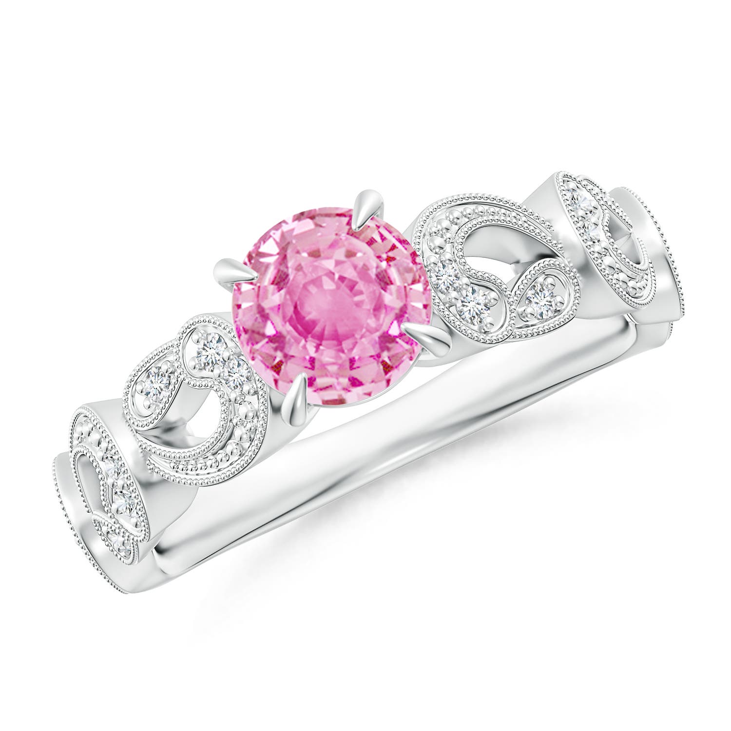 A - Pink Sapphire / 1.11 CT / 14 KT White Gold