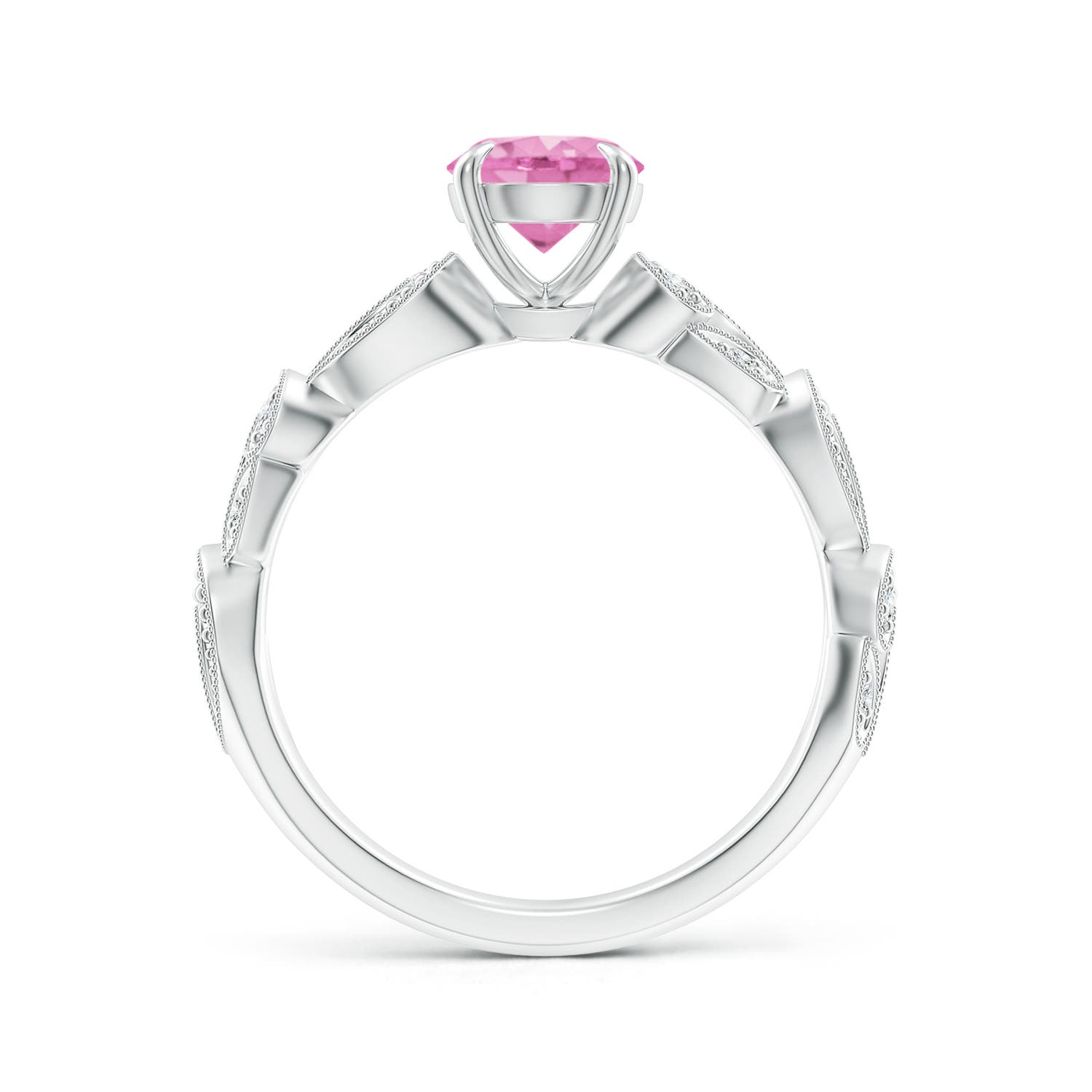 A - Pink Sapphire / 1.11 CT / 14 KT White Gold