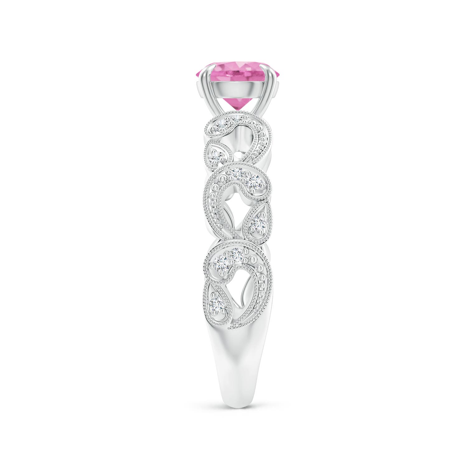 A - Pink Sapphire / 1.11 CT / 14 KT White Gold