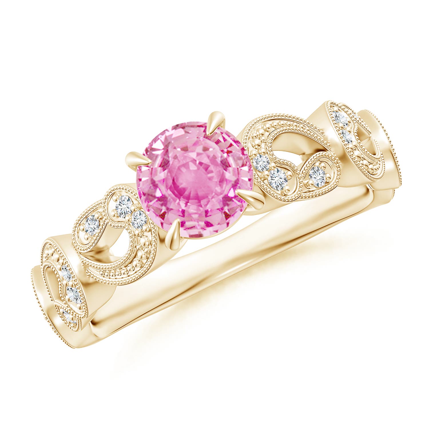 A - Pink Sapphire / 1.11 CT / 14 KT Yellow Gold