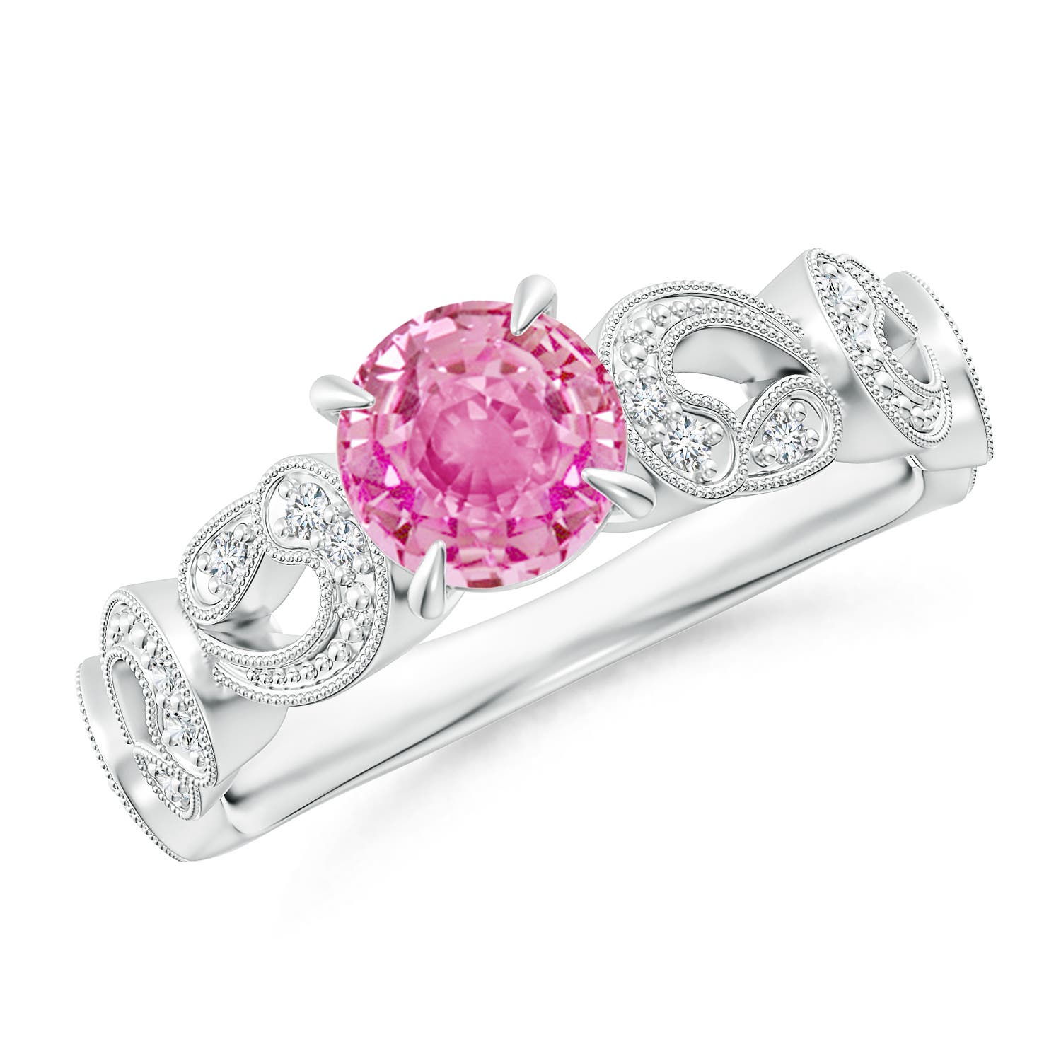 AA - Pink Sapphire / 1.11 CT / 14 KT White Gold